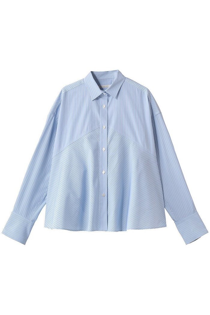 【デザイン ワークス/DESIGN WORKS】のシルケットペプラムシャツ インテリア・キッズ・メンズ・レディースファッション・服の通販 founy(ファウニー) https://founy.com/ ファッション Fashion レディースファッション Fashion for Women トップス・カットソー Cut & Sew Tops シャツ・ブラウス・オフィスカジュアル Elegant Blouses & Button-Ups シルケット Silket, Silky Cotton スリーブ Sleeve, Long Sleeve / Short Sleeve センター Center, Center Line デニム Denim, Jeans Material フレア Flare, Flared ペプラム Peplum, Flared Hem ロング Long, Long-Length エレガント 上品 Elegant |ID: prp329100004904732 ipo3291000000036714776
