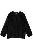 【ジェイドット/j.】の強撚オーガンジー フリルブラウス 人気、トレンドファッション・服の通販 founy(ファニー) ファッション Fashion レディースファッション Fashion for Women トップス・カットソー Cut & Sew Tops シャツ・ブラウス・オフィスカジュアル Elegant Blouses & Button-Ups アシンメトリー Asymmetrical Style オーガンジー Organza Fabric スリーブ Sleeve, Long Sleeve / Short Sleeve フリル Frill, Ruffle ロング Long, Long-Length thumbnail ブラック|ID: prp329100004904733 ipo3291000000036714785
