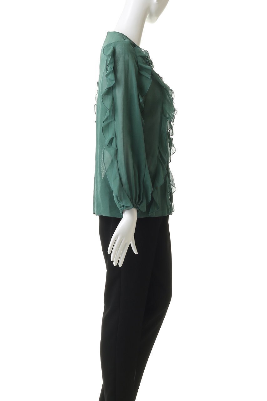 【ジェイドット/j.】の強撚オーガンジー フリルブラウス 人気、トレンドファッション・服の通販 founy(ファニー) 　ファッション　Fashion　レディースファッション　Fashion for Women　トップス・カットソー　Cut & Sew Tops　シャツ・ブラウス・オフィスカジュアル　Elegant Blouses & Button-Ups　アシンメトリー　Asymmetrical Style　オーガンジー　Organza Fabric　スリーブ　Sleeve, Long Sleeve / Short Sleeve　フリル　Frill, Ruffle　ロング　Long, Long-Length　other-3|ID: prp329100004904733 ipo3291000000036714788