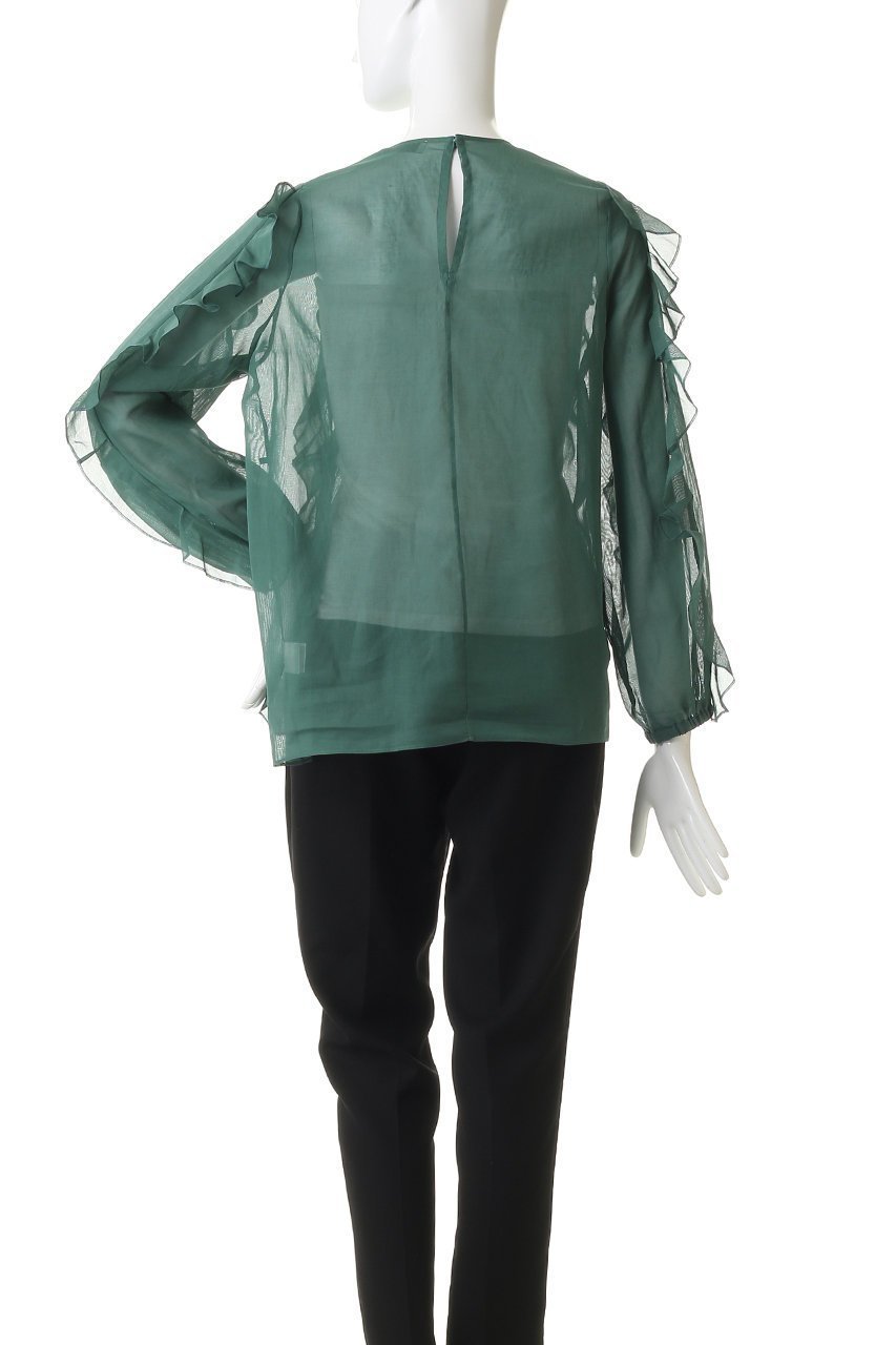 【ジェイドット/j.】の強撚オーガンジー フリルブラウス 人気、トレンドファッション・服の通販 founy(ファニー) 　ファッション　Fashion　レディースファッション　Fashion for Women　トップス・カットソー　Cut & Sew Tops　シャツ・ブラウス・オフィスカジュアル　Elegant Blouses & Button-Ups　アシンメトリー　Asymmetrical Style　オーガンジー　Organza Fabric　スリーブ　Sleeve, Long Sleeve / Short Sleeve　フリル　Frill, Ruffle　ロング　Long, Long-Length　other-4|ID: prp329100004904733 ipo3291000000036714789