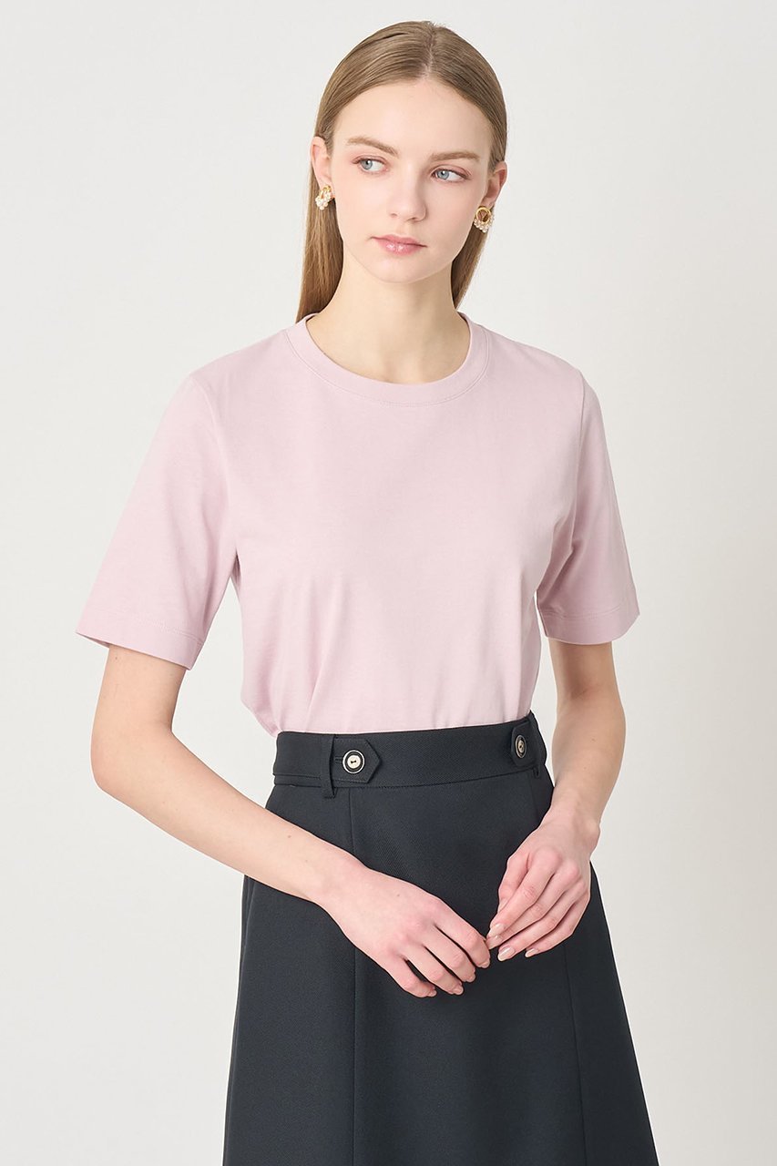 【アナイ/ANAYI】のコットン天竺半袖レギュラー プルオーバー 人気、トレンドファッション・服の通販 founy(ファニー) 　ファッション　Fashion　レディースファッション　Fashion for Women　トップス・カットソー　Cut & Sew Tops　シャツ・ブラウス・オフィスカジュアル　Elegant Blouses & Button-Ups　ロングTシャツ・Tシャツ　Longline T-Shirts & Tees　カジュアルプルオーバー・ニットトップス　Pullovers & Knit Tops / Casual Pullovers　カットソー・ベーシックTシャツ　Cut-and-Sewn Tops / Stretch Tees & Basics　イタリア　Italy　巾着　Drawstring Bag, Kinchaku　ショート　Short, Short Length　スリーブ　Sleeve, Long Sleeve / Short Sleeve　ドレープ　Drape, Draping Fabric　定番　Standard, Basic Item　バランス　Balance, Style Balance　パターン　Pattern, Design Print　ベーシック　Basic, Essential　半袖　Short Sleeve, Half Sleeve　レギュラー　Regular, Standard Fit　other-8|ID: prp329100004904735 ipo3291000000036714810