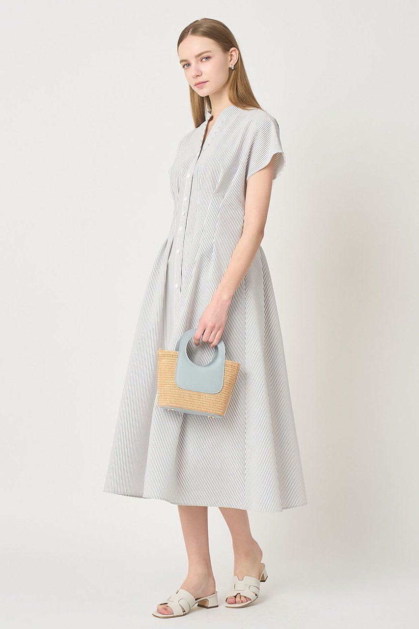 【アナイ/ANAYI】のサッカーストレッチタックフレア ワンピース 人気、トレンドファッション・服の通販 founy(ファニー) 　ファッション　Fashion　レディースファッション　Fashion for Women　ワンピース　Dresses　チュニック　Tunic Tops & Dresses　サッカー　Seersucker, Summer Fabric　スキッパー　Skipper, Open Collar　ストライプ　Stripe, Striped Pattern　ストレッチ　Stretch, Stretchy Fabric　スリーブ　Sleeve, Long Sleeve / Short Sleeve　チュニック　Tunic, Long Top　ハーフ　Half, Half-Length　フレア　Flare, Flared　ペチコート　Petticoat, Underskirt　リラックス　Relax, Relaxed Fit　ロング　Long, Long-Length　無地　Plain, Solid Color　other-5|ID: prp329100004904736 ipo3291000000036714819