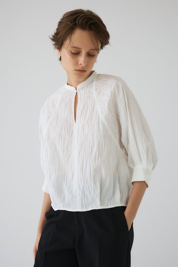 【リムアーク/RIM.ARK】のTuck pleats raglan blouse/ブラウス インテリア・キッズ・メンズ・レディースファッション・服の通販 founy(ファウニー) https://founy.com/ ファッション Fashion レディースファッション Fashion for Women トップス・カットソー Cut & Sew Tops シャツ・ブラウス・オフィスカジュアル Elegant Blouses & Button-Ups おすすめ Recommended / Our Picks サテン Satin, Glossy Fabric ショート Short, Short Length スリーブ Sleeve, Long Sleeve / Short Sleeve タイトスカート Pencil Skirt, Tight Skirt ダウン Down, Puffer デニム Denim, Jeans Material ネックレス Necklace, Pendant Necklace モダン Modern, Contemporary リュクス Luxury, Elegant, High-End, Chic エレガント 上品 Elegant |ID: prp329100004904745 ipo3291000000036714886