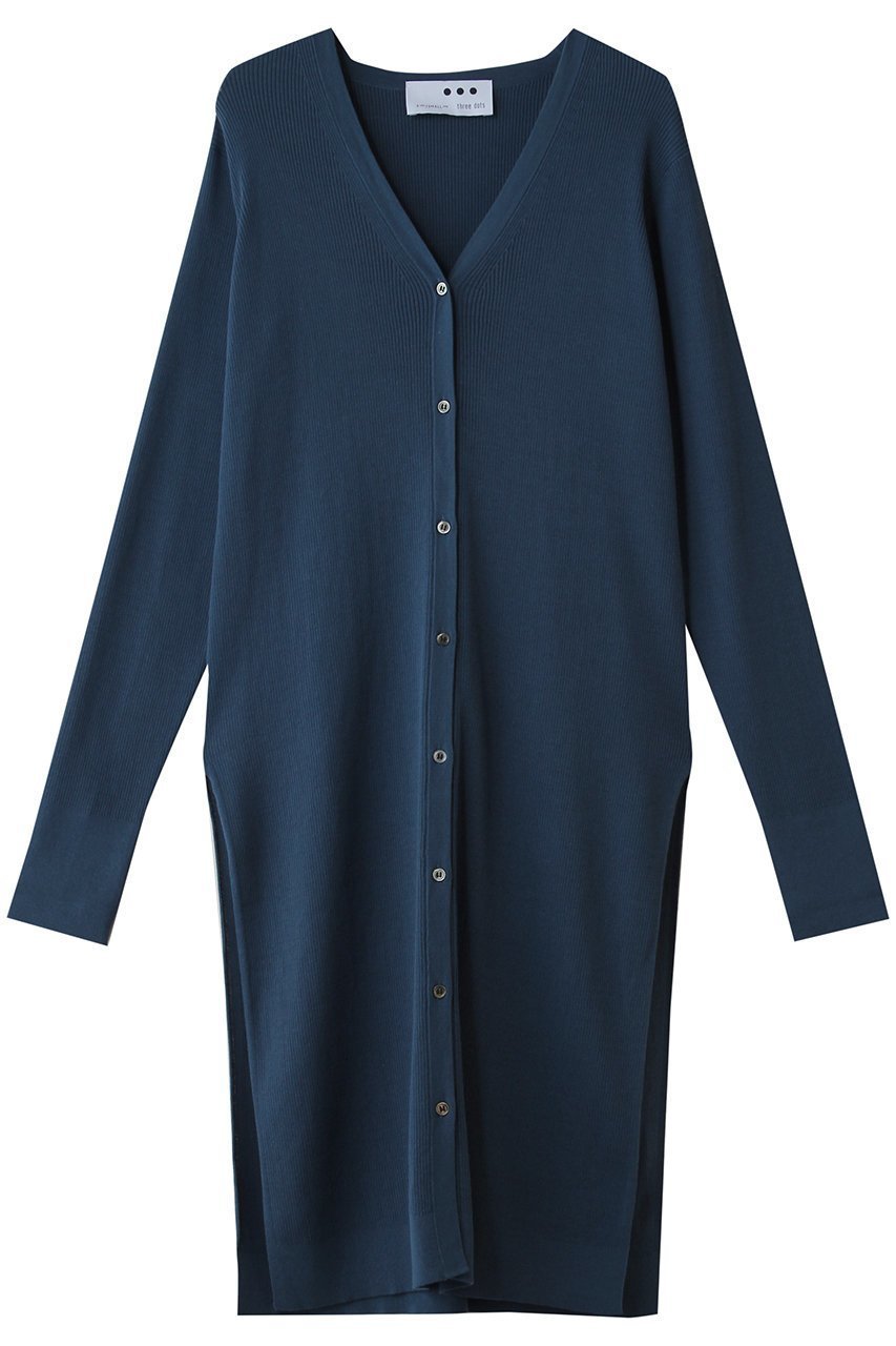 【スリー ドッツ/three dots】のサンディコットン ロングカーディガン インテリア・キッズ・メンズ・レディースファッション・服の通販 founy(ファニー) ファッション Fashion レディースファッション Fashion for Women トップス・カットソー Cut & Sew Tops カーディガン・羽織り Layered Style Cardigans シャツ・ブラウス・オフィスカジュアル Elegant Blouses & Button-Ups ロングTシャツ・Tシャツ Longline T-Shirts & Tees カットソー・ベーシックTシャツ Cut-and-Sewn Tops / Stretch Tees & Basics おすすめ Recommended / Our Picks カーディガン Cardigan, Knitwear スリット Slit, Slit Detail リラックス Relax, Relaxed Fit ロング Long, Long-Length ブルー|ID: prp329100004904763 ipo3291000000036715055