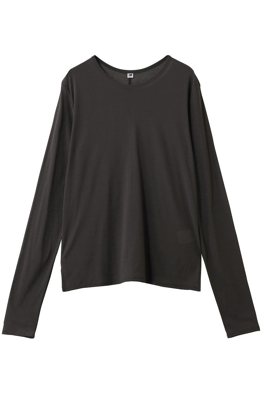 【ハー/HER.】のシアーカットソー インテリア・キッズ・メンズ・レディースファッション・服の通販 founy(ファニー) 　ファッション　Fashion　レディースファッション　Fashion for Women　トップス・カットソー　Cut & Sew Tops　シャツ・ブラウス・オフィスカジュアル　Elegant Blouses & Button-Ups　ロングTシャツ・Tシャツ　Longline T-Shirts & Tees　カットソー・ベーシックTシャツ　Cut-and-Sewn Tops / Stretch Tees & Basics　インナー　Innerwear　スリーブ　Sleeve, Long Sleeve / Short Sleeve　ベーシック　Basic, Essential　ロング　Long, Long-Length　春　Spring　チャコールグレー|ID: prp329100004904768 ipo3291000000036715090