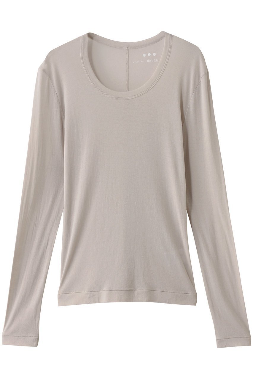 【スリー ドッツ/three dots】のシアージェシカ スクープネックカットソー インテリア・キッズ・メンズ・レディースファッション・服の通販 founy(ファニー) 　ファッション　Fashion　レディースファッション　Fashion for Women　トップス・カットソー　Cut & Sew Tops　シャツ・ブラウス・オフィスカジュアル　Elegant Blouses & Button-Ups　ロングTシャツ・Tシャツ　Longline T-Shirts & Tees　カットソー・ベーシックTシャツ　Cut-and-Sewn Tops / Stretch Tees & Basics　インナー　Innerwear　キャミソール　Camisole, Spaghetti Strap Top　シアー　Sheer, See-Through　スリーブ　Sleeve, Long Sleeve / Short Sleeve　タンク　Tank Top, Sleeveless Top　バランス　Balance, Style Balance　ロング　Long, Long-Length　グレー|ID: prp329100004904777 ipo3291000000036715219