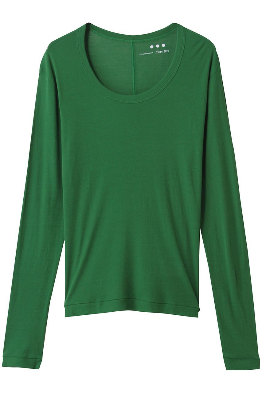 【スリー ドッツ/three dots】のシアージェシカ スクープネックカットソー インテリア・キッズ・メンズ・レディースファッション・服の通販 founy(ファニー) 　ファッション　Fashion　レディースファッション　Fashion for Women　トップス・カットソー　Cut & Sew Tops　シャツ・ブラウス・オフィスカジュアル　Elegant Blouses & Button-Ups　ロングTシャツ・Tシャツ　Longline T-Shirts & Tees　カットソー・ベーシックTシャツ　Cut-and-Sewn Tops / Stretch Tees & Basics　インナー　Innerwear　キャミソール　Camisole, Spaghetti Strap Top　シアー　Sheer, See-Through　スリーブ　Sleeve, Long Sleeve / Short Sleeve　タンク　Tank Top, Sleeveless Top　バランス　Balance, Style Balance　ロング　Long, Long-Length　グリーン|ID: prp329100004904777 ipo3291000000036715221