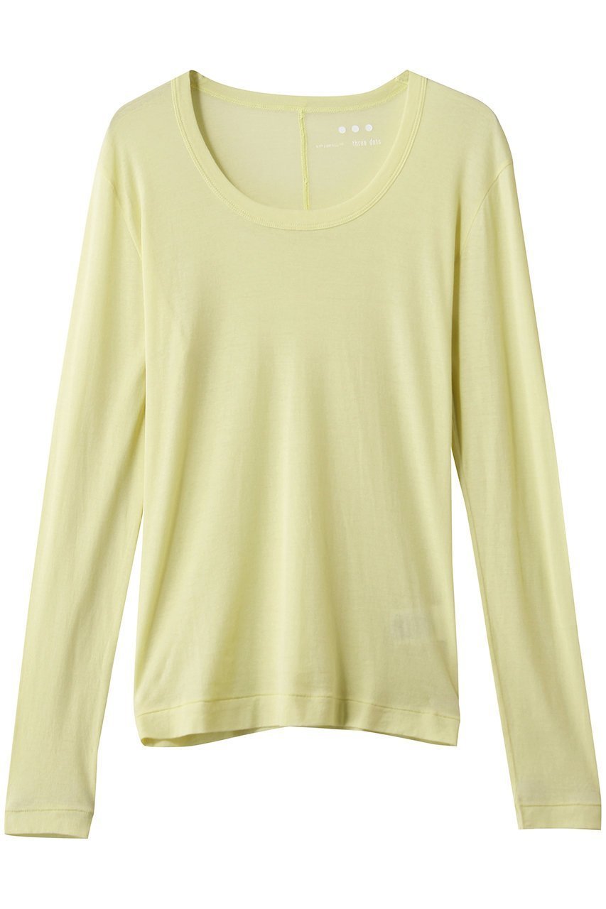 【スリー ドッツ/three dots】のシアージェシカ スクープネックカットソー インテリア・キッズ・メンズ・レディースファッション・服の通販 founy(ファニー) 　ファッション　Fashion　レディースファッション　Fashion for Women　トップス・カットソー　Cut & Sew Tops　シャツ・ブラウス・オフィスカジュアル　Elegant Blouses & Button-Ups　ロングTシャツ・Tシャツ　Longline T-Shirts & Tees　カットソー・ベーシックTシャツ　Cut-and-Sewn Tops / Stretch Tees & Basics　インナー　Innerwear　キャミソール　Camisole, Spaghetti Strap Top　シアー　Sheer, See-Through　スリーブ　Sleeve, Long Sleeve / Short Sleeve　タンク　Tank Top, Sleeveless Top　バランス　Balance, Style Balance　ロング　Long, Long-Length　ライムレモン|ID: prp329100004904777 ipo3291000000036715226