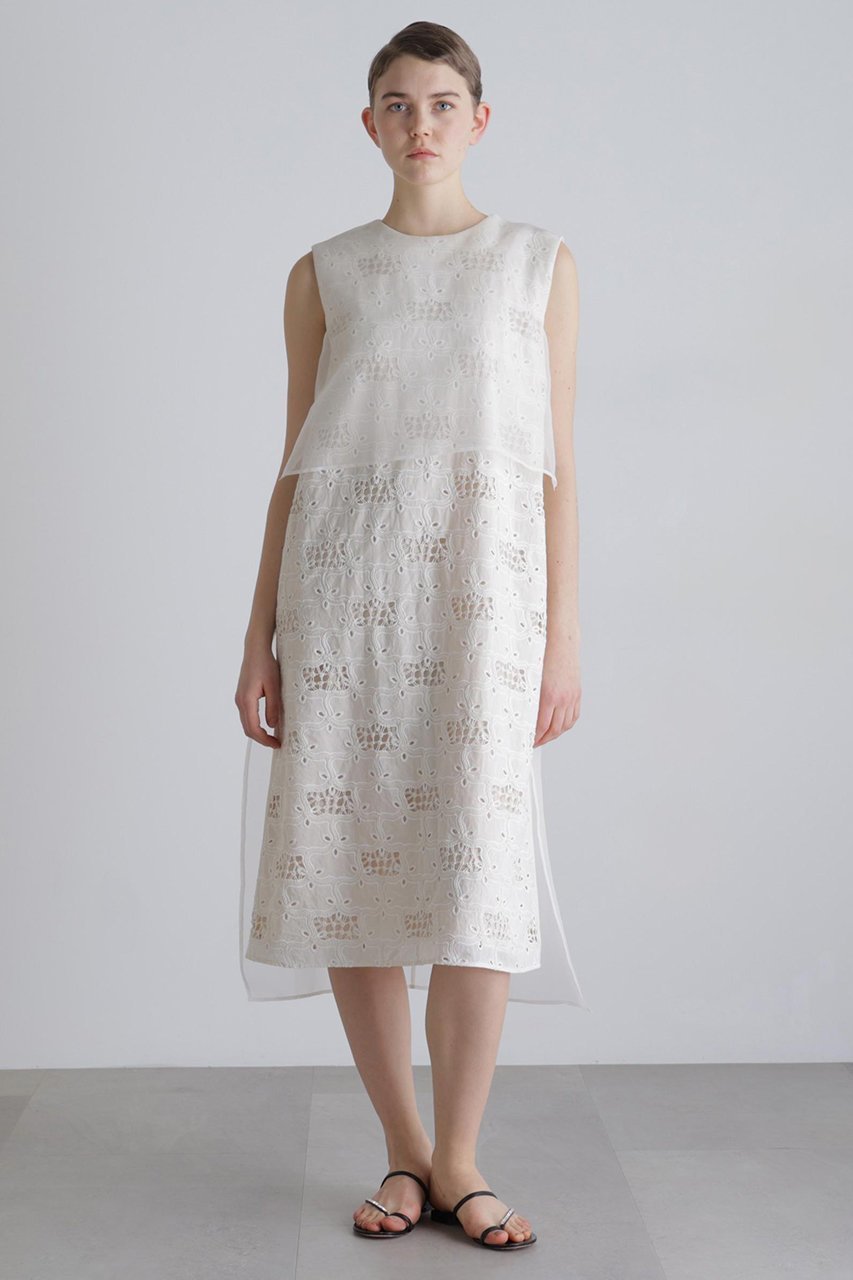 【アドーア/ADORE】のラティスエンブロイダリーワンピース 人気、トレンドファッション・服の通販 founy(ファニー) 　ファッション　Fashion　レディースファッション　Fashion for Women　ワンピース　Dresses　チュニック　Tunic Tops & Dresses　オーガンジー　Organza Fabric　チュニック　Tunic, Long Top　ドレス　Dress, One-Piece　モチーフ　Motif, Design Theme　レース　Lace, Lace Fabric　エレガント 上品　Elegant　 other-1|ID: prp329100004904797 ipo3291000000036715400