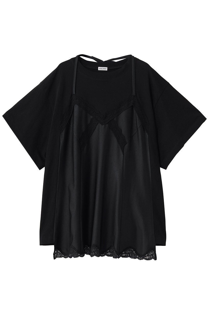 【アンスクリア/INSCRIRE】のHybrid ランジェリー Tシャツ インテリア・キッズ・メンズ・レディースファッション・服の通販 founy(ファニー) ファッション Fashion レディースファッション Fashion for Women 下着・ランジェリー Lingerie & Intimates その他ランジェリー・インナーアイテム Other Lingerie / Intimates トップス・カットソー Cut & Sew Tops ショート Short, Short Length ジャケット Jacket, Outerwear スリーブ Sleeve, Long Sleeve / Short Sleeve フェミニン Feminine, Girly フレア Flare, Flared ランジェリー Lingerie, Intimate Wear リボン Ribbon, Bow ワイド Wide, Wide Fit ブラック|ID: prp329100004904803 ipo3291000000036715443