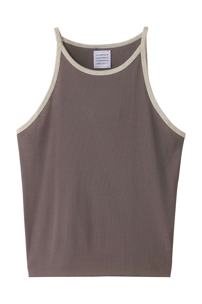 【グッド ピープル グッド ステッチング グッド プロダクト/GOOD PEOPLE GOOD STITCHING GOOD PRODUCT】のコントラスト トリム キャミソール インテリア・キッズ・メンズ・レディースファッション・服の通販 founy(ファニー) 　ファッション　Fashion　レディースファッション　Fashion for Women　トップス・カットソー　Cut & Sew Tops　キャミソール&ノースリーブ　Camisoles & Sleeveless Tops　シャツ・ブラウス・オフィスカジュアル　Elegant Blouses & Button-Ups　ロングTシャツ・Tシャツ　Longline T-Shirts & Tees　カットソー・ベーシックTシャツ　Cut-and-Sewn Tops / Stretch Tees & Basics　キャミソール　Camisole, Spaghetti Strap Top　ストレッチ　Stretch, Stretchy Fabric　タンク　Tank Top, Sleeveless Top　グレー×ベージュトップ|ID: prp329100004904816 ipo3291000000036715567