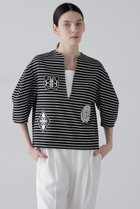 【アドーア/ADORE】のエンブレムボーダー 人気、トレンドファッション・服の通販 founy(ファニー) ファッション Fashion レディースファッション Fashion for Women トップス・カットソー Cut & Sew Tops シャツ・ブラウス・オフィスカジュアル Elegant Blouses & Button-Ups ロングTシャツ・Tシャツ Longline T-Shirts & Tees カットソー・ベーシックTシャツ Cut-and-Sewn Tops / Stretch Tees & Basics コンパクト Compact, Small Size ショート Short, Short Length スリーブ Sleeve, Long Sleeve / Short Sleeve バスク Basque, Basque Style ボーダー Border, Stripe モノトーン Monotone, Black and White thumbnail ブラック|ID: prp329100004904832 ipo3291000000036715699