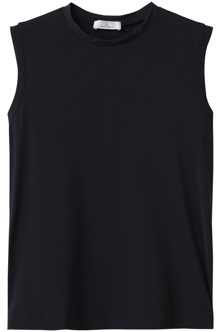 【ジェイドット/j.】のトリコットジャージースリーブレストップス インテリア・キッズ・メンズ・レディースファッション・服の通販 founy(ファニー) 　ファッション　Fashion　レディースファッション　Fashion for Women　トップス・カットソー　Cut & Sew Tops　キャミソール&ノースリーブ　Camisoles & Sleeveless Tops　シャツ・ブラウス・オフィスカジュアル　Elegant Blouses & Button-Ups　ロングTシャツ・Tシャツ　Longline T-Shirts & Tees　カットソー・ベーシックTシャツ　Cut-and-Sewn Tops / Stretch Tees & Basics　インナー　Innerwear　キャミソール　Camisole, Spaghetti Strap Top　シンプル　Simple, Minimal　ストレッチ　Stretch, Stretchy Fabric　タンク　Tank Top, Sleeveless Top　ボンディング　Bonding, Bonded Fabric　ロング　Long, Long-Length　ネイビー|ID: prp329100004904837 ipo3291000000036715739