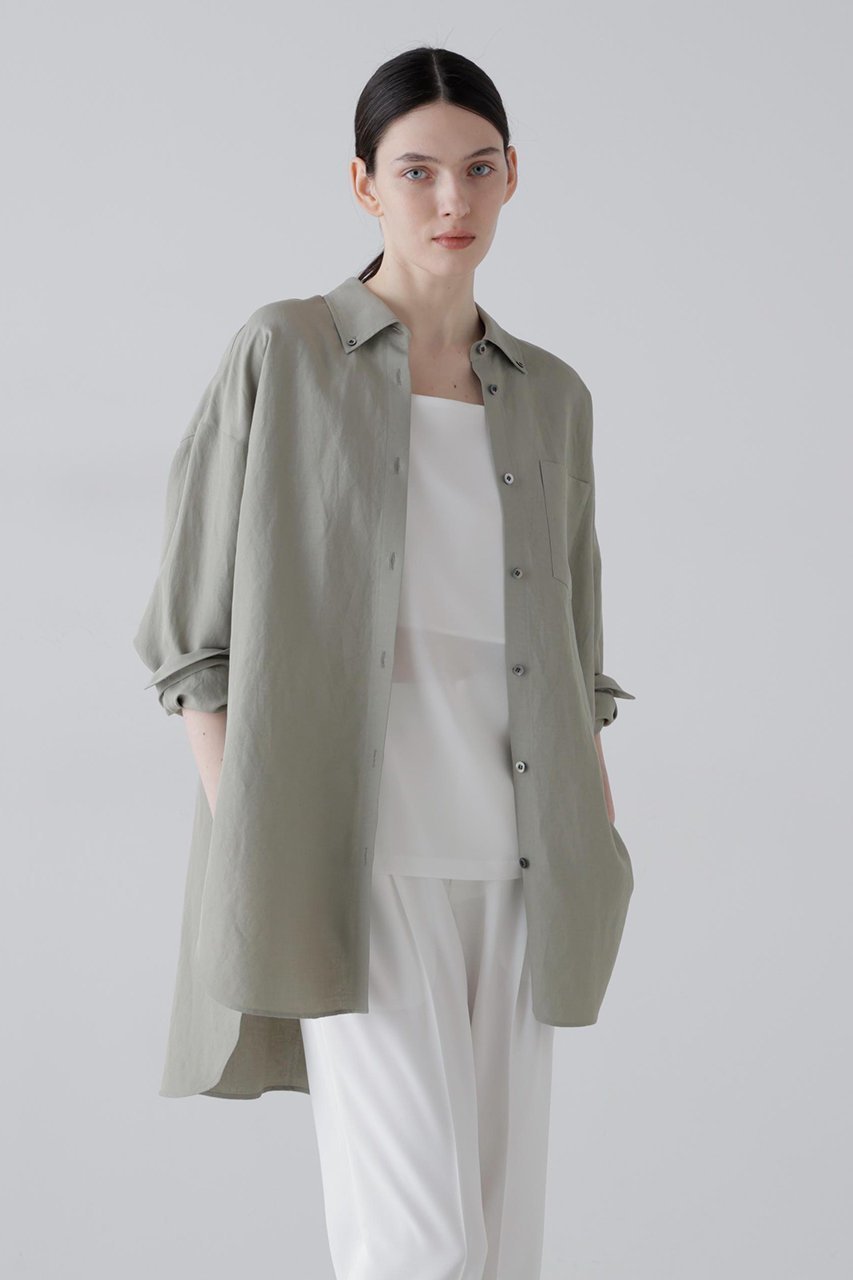 【アドーア/ADORE】のドライタッチレーヨンブラウス インテリア・キッズ・メンズ・レディースファッション・服の通販 founy(ファニー) 　ファッション　Fashion　レディースファッション　Fashion for Women　トップス・カットソー　Cut & Sew Tops　シャツ・ブラウス・オフィスカジュアル　Elegant Blouses & Button-Ups　スリーブ　Sleeve, Long Sleeve / Short Sleeve　ミックス　Mix, Mixed Style　ロング　Long, Long-Length　エレガント 上品　Elegant　カーキ|ID: prp329100004904840 ipo3291000000036715762