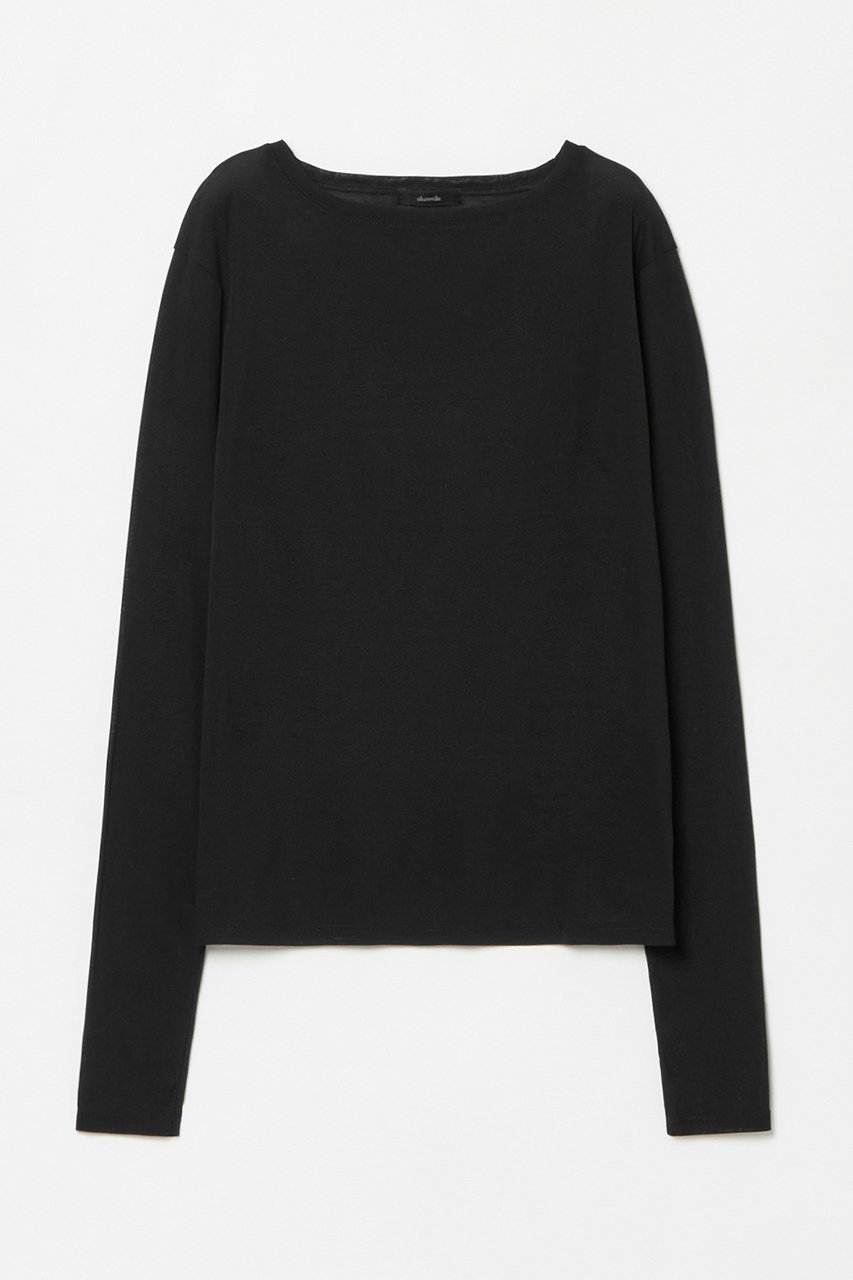 【アルアバイル/allureville】のシアーフライスロングスリープルオーバー インテリア・キッズ・メンズ・レディースファッション・服の通販 founy(ファニー) 　ファッション　Fashion　レディースファッション　Fashion for Women　トップス・カットソー　Cut & Sew Tops　シャツ・ブラウス・オフィスカジュアル　Elegant Blouses & Button-Ups　ロングTシャツ・Tシャツ　Longline T-Shirts & Tees　カジュアルプルオーバー・ニットトップス　Pullovers & Knit Tops / Casual Pullovers　カットソー・ベーシックTシャツ　Cut-and-Sewn Tops / Stretch Tees & Basics　おすすめ　Recommended / Our Picks　インナー　Innerwear　カットソー　Cut and Sewn Top　シアー　Sheer, See-Through　ジャケット　Jacket, Outerwear　スリーブ　Sleeve, Long Sleeve / Short Sleeve　ロング　Long, Long-Length　春　Spring　ブラック|ID: prp329100004904849 ipo3291000000036715856