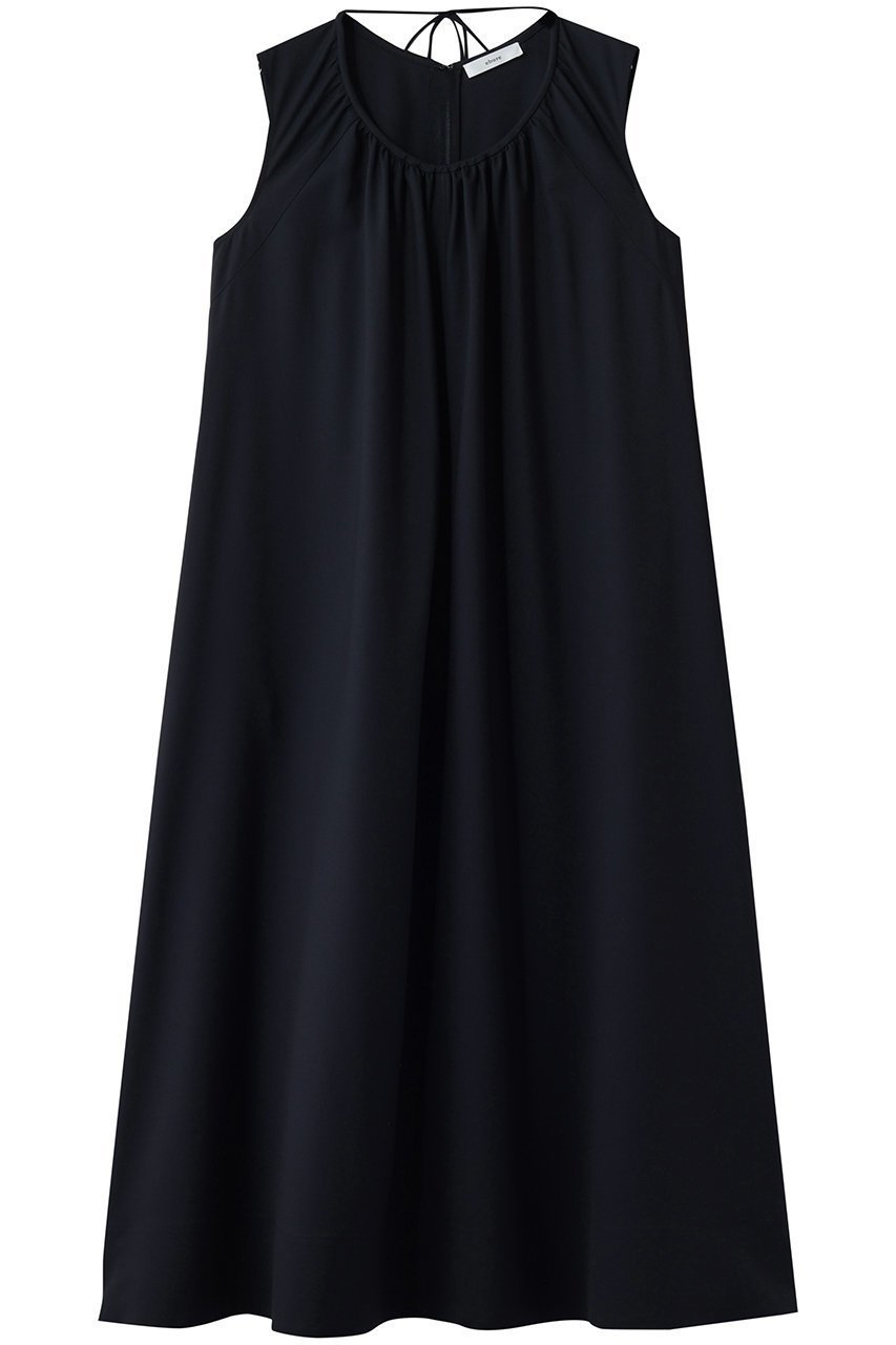 【エブール/ebure】のライトトロピカルウール ボリュームワンピース インテリア・キッズ・メンズ・レディースファッション・服の通販 founy(ファニー) 　ファッション　Fashion　レディースファッション　Fashion for Women　ワンピース　Dresses　チュニック　Tunic Tops & Dresses　なめらか　Smooth, Silky Texture　ウォッシャブル　Machine Washable　ギャザー　Gathered, Ruffled　シンプル　Simple, Minimal　ジャケット　Jacket, Outerwear　タンク　Tank Top, Sleeveless Top　チュニック　Tunic, Long Top　デコルテ　Décolleté, Neckline　バランス　Balance, Style Balance　リボン　Ribbon, Bow　ネイビー|ID: prp329100004904856 ipo3291000000036715906