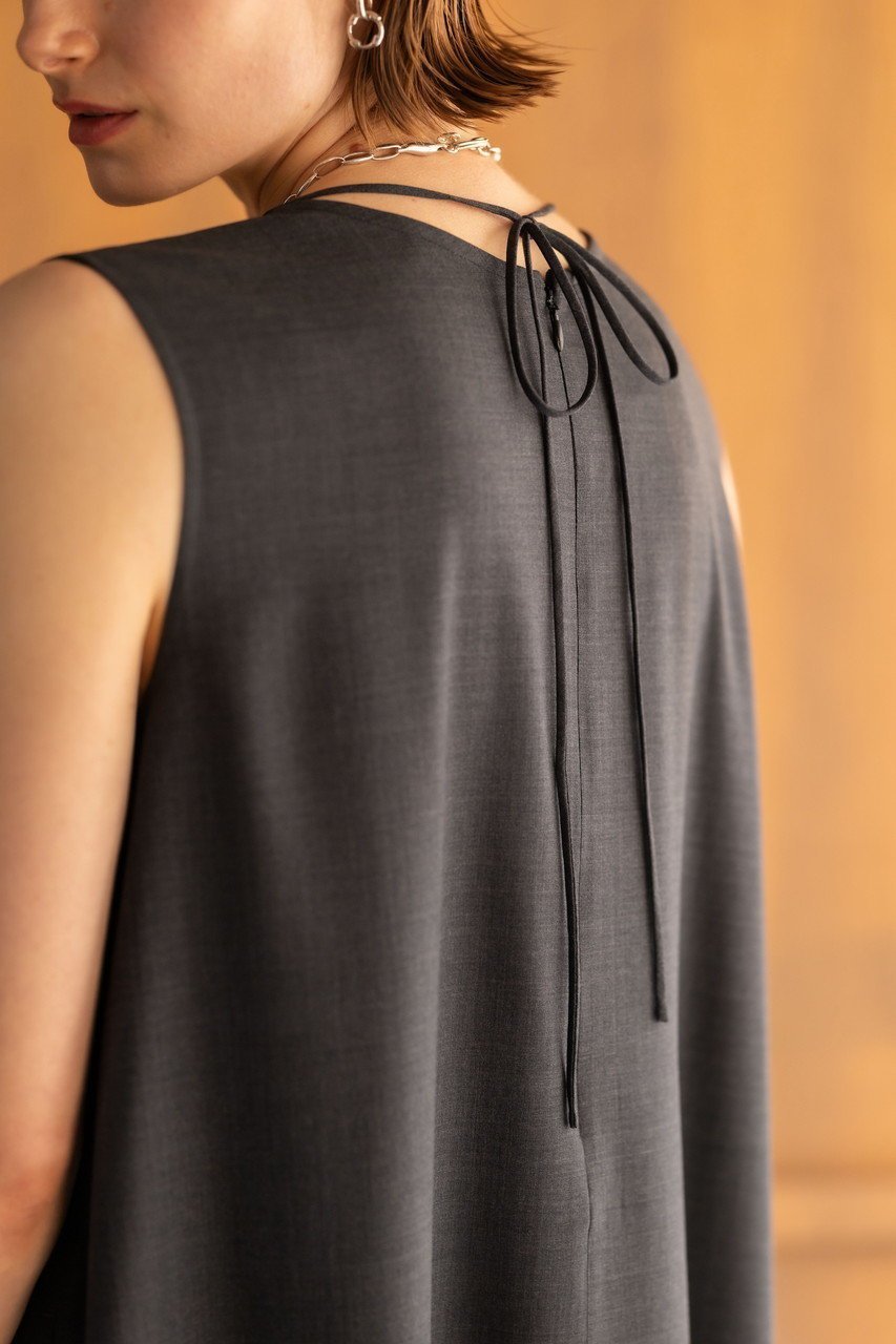 【エブール/ebure】のライトトロピカルウール ボリュームワンピース 人気、トレンドファッション・服の通販 founy(ファニー) 　ファッション　Fashion　レディースファッション　Fashion for Women　ワンピース　Dresses　チュニック　Tunic Tops & Dresses　なめらか　Smooth, Silky Texture　ウォッシャブル　Machine Washable　ギャザー　Gathered, Ruffled　シンプル　Simple, Minimal　ジャケット　Jacket, Outerwear　タンク　Tank Top, Sleeveless Top　チュニック　Tunic, Long Top　デコルテ　Décolleté, Neckline　バランス　Balance, Style Balance　リボン　Ribbon, Bow　other-7|ID: prp329100004904856 ipo3291000000036715913