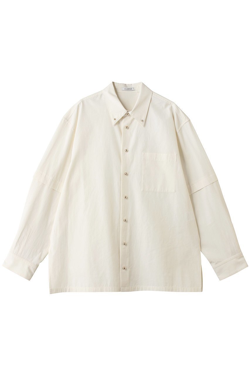 【クラネ/CLANE】のJEWELRY OVER SHIRTS シャツ/ブラウス インテリア・キッズ・メンズ・レディースファッション・服の通販 founy(ファニー) 　ファッション　Fashion　レディースファッション　Fashion for Women　トップス・カットソー　Cut & Sew Tops　シャツ・ブラウス・オフィスカジュアル　Elegant Blouses & Button-Ups　シルク　Silk, 100% Silk　シルバー　Silver, Metallic Silver　スリーブ　Sleeve, Long Sleeve / Short Sleeve　メタル　Metal, Metal Parts　ロング　Long, Long-Length　春　Spring　WHITE|ID: prp329100004904858 ipo3291000000036715924