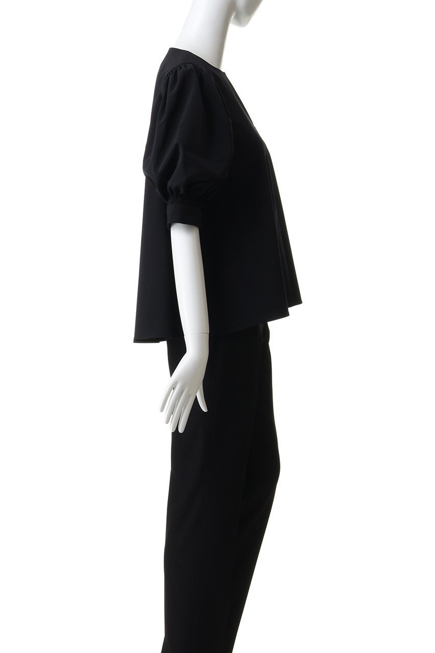 【ランバン オン ブルー/LANVIN en Bleu】のツイルギャザースリーブブラウス 人気、トレンドファッション・服の通販 founy(ファニー) 　ファッション　Fashion　レディースファッション　Fashion for Women　トップス・カットソー　Cut & Sew Tops　シャツ・ブラウス・オフィスカジュアル　Elegant Blouses & Button-Ups　おすすめ　Recommended / Our Picks　ギャザー　Gathered, Ruffled　ショート　Short, Short Length　シンプル　Simple, Minimal　スリーブ　Sleeve, Long Sleeve / Short Sleeve　セットアップ　Set-Up, Coordinated Outfit　フェミニン　Feminine, Girly　フレア　Flare, Flared　エレガント 上品　Elegant　other-3|ID: prp329100004904860 ipo3291000000036715942