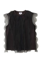 【ランバン オン ブルー/LANVIN en Bleu】のチュールレイヤードノースリーブカットソー 人気、トレンドファッション・服の通販 founy(ファニー) ファッション Fashion レディースファッション Fashion for Women トップス・カットソー Cut & Sew Tops キャミソール&ノースリーブ Camisoles & Sleeveless Tops シャツ・ブラウス・オフィスカジュアル Elegant Blouses & Button-Ups ロングTシャツ・Tシャツ Longline T-Shirts & Tees カットソー・ベーシックTシャツ Cut-and-Sewn Tops / Stretch Tees & Basics キャミソール Camisole, Spaghetti Strap Top タンク Tank Top, Sleeveless Top チュール Tulip, Tulip Motif フリル Frill, Ruffle thumbnail ブラック|ID: prp329100004904863 ipo3291000000036715961