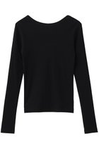 【ティアラ/Tiara】のバックオープンリブTシャツ 人気、トレンドファッション・服の通販 founy(ファニー) ファッション Fashion レディースファッション Fashion for Women トップス・カットソー Cut & Sew Tops シャツ・ブラウス・オフィスカジュアル Elegant Blouses & Button-Ups ロングTシャツ・Tシャツ Longline T-Shirts & Tees カットソー・ベーシックTシャツ Cut-and-Sewn Tops / Stretch Tees & Basics インナー Innerwear コンパクト Compact, Small Size ショート Short, Short Length シンプル Simple, Minimal スリーブ Sleeve, Long Sleeve / Short Sleeve thumbnail ブラック|ID: prp329100004904864 ipo3291000000036715979