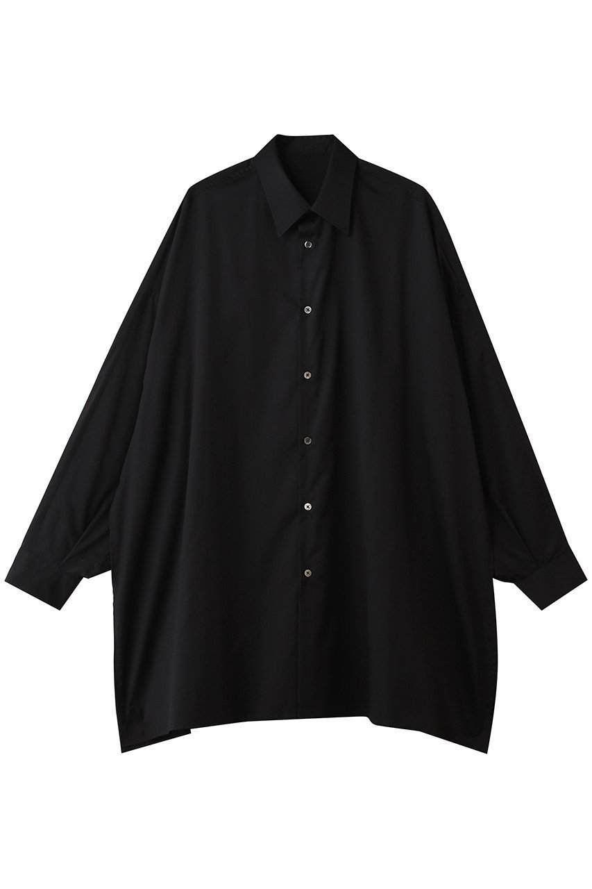 【グラフペーパー/Graphpaper】のSilicon Poplin Deep Slit Regular Collar Shirt 人気、トレンドファッション・服の通販 founy(ファニー) 　ファッション　Fashion　レディースファッション　Fashion for Women　トップス・カットソー　Cut & Sew Tops　シャツ・ブラウス・オフィスカジュアル　Elegant Blouses & Button-Ups　おすすめ　Recommended / Our Picks　なめらか　Smooth, Silky Texture　スリット　Slit, Slit Detail　スリーブ　Sleeve, Long Sleeve / Short Sleeve　ドレープ　Drape, Draping Fabric　ロング　Long, Long-Length　ワイド　Wide, Wide Fit　エレガント 上品　Elegant　羽織　Haori, Light Jacket　 other-1|ID: prp329100004904866 ipo3291000000036715992