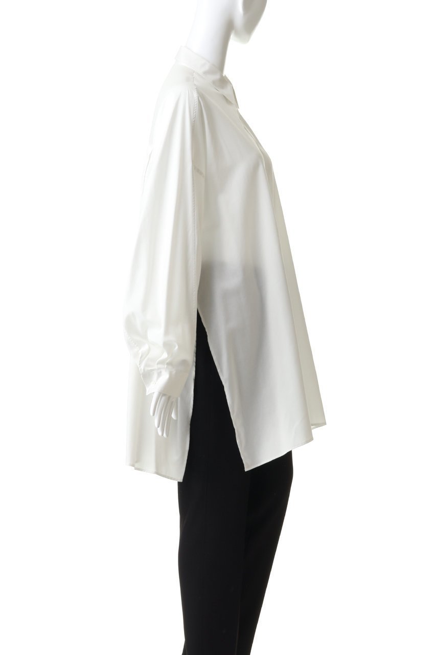 【グラフペーパー/Graphpaper】のSilicon Poplin Deep Slit Regular Collar Shirt 人気、トレンドファッション・服の通販 founy(ファニー) 　ファッション　Fashion　レディースファッション　Fashion for Women　トップス・カットソー　Cut & Sew Tops　シャツ・ブラウス・オフィスカジュアル　Elegant Blouses & Button-Ups　おすすめ　Recommended / Our Picks　なめらか　Smooth, Silky Texture　スリット　Slit, Slit Detail　スリーブ　Sleeve, Long Sleeve / Short Sleeve　ドレープ　Drape, Draping Fabric　ロング　Long, Long-Length　ワイド　Wide, Wide Fit　エレガント 上品　Elegant　羽織　Haori, Light Jacket　other-3|ID: prp329100004904866 ipo3291000000036715996