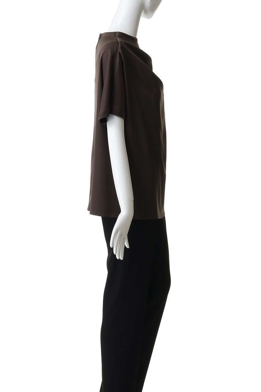 【エムフィル/M Fil】のストレッチWサテン ドレープブラウス 人気、トレンドファッション・服の通販 founy(ファニー) 　ファッション　Fashion　レディースファッション　Fashion for Women　トップス・カットソー　Cut & Sew Tops　シャツ・ブラウス・オフィスカジュアル　Elegant Blouses & Button-Ups　アシンメトリー　Asymmetrical Style　サテン　Satin, Glossy Fabric　ショート　Short, Short Length　シンプル　Simple, Minimal　ストレッチ　Stretch, Stretchy Fabric　スリーブ　Sleeve, Long Sleeve / Short Sleeve　エレガント 上品　Elegant　other-3|ID: prp329100004904867 ipo3291000000036716003