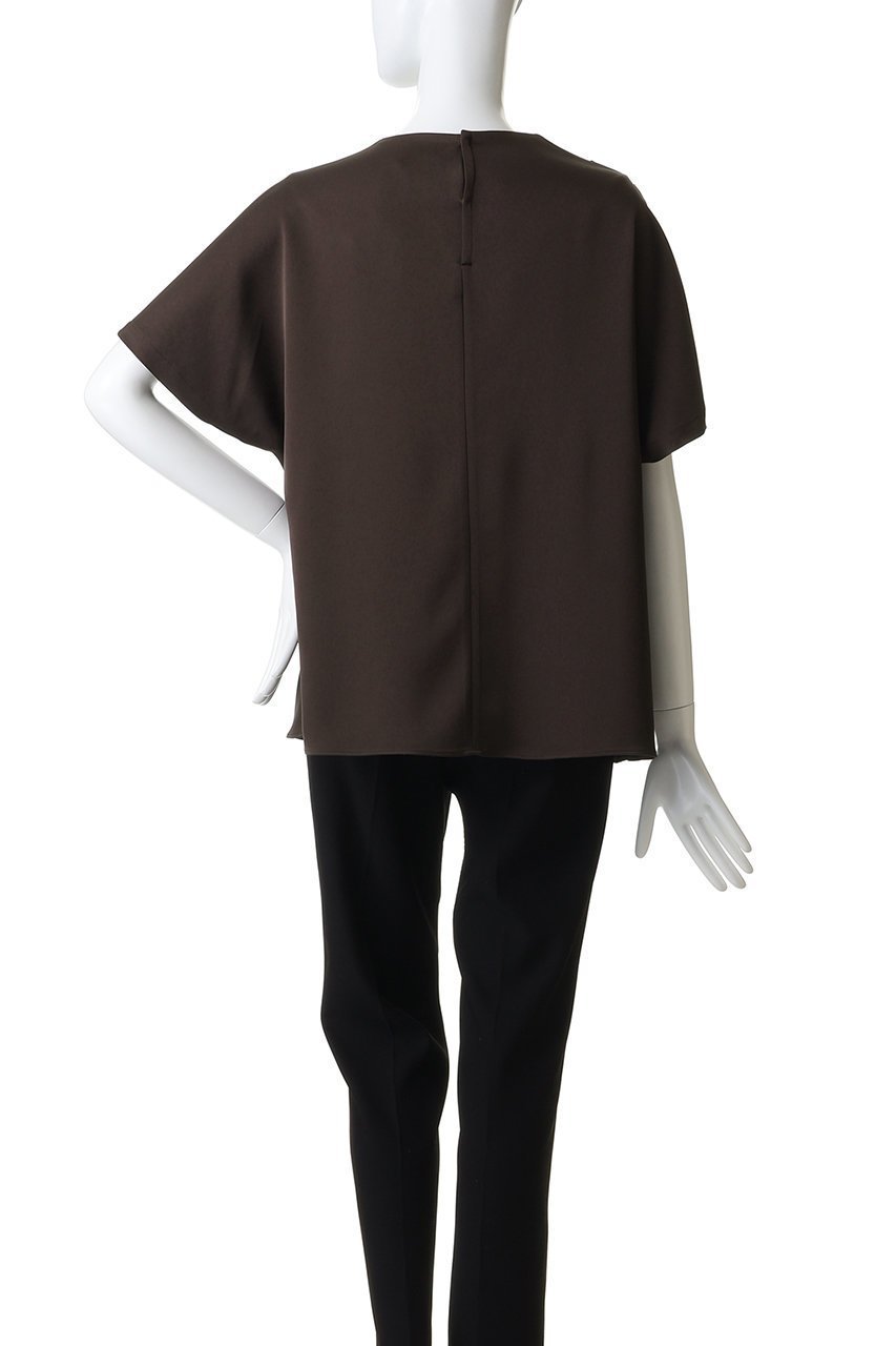 【エムフィル/M Fil】のストレッチWサテン ドレープブラウス 人気、トレンドファッション・服の通販 founy(ファニー) 　ファッション　Fashion　レディースファッション　Fashion for Women　トップス・カットソー　Cut & Sew Tops　シャツ・ブラウス・オフィスカジュアル　Elegant Blouses & Button-Ups　アシンメトリー　Asymmetrical Style　サテン　Satin, Glossy Fabric　ショート　Short, Short Length　シンプル　Simple, Minimal　ストレッチ　Stretch, Stretchy Fabric　スリーブ　Sleeve, Long Sleeve / Short Sleeve　エレガント 上品　Elegant　other-4|ID: prp329100004904867 ipo3291000000036716004