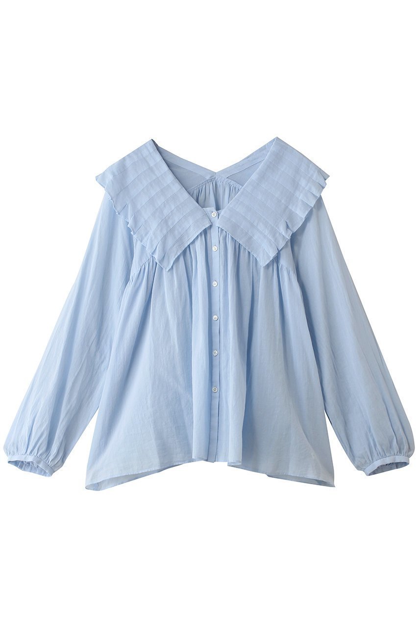 【マルティニーク/martinique】のコンパクトタイプライタータックブラウス インテリア・キッズ・メンズ・レディースファッション・服の通販 founy(ファニー) 　ファッション　Fashion　レディースファッション　Fashion for Women　トップス・カットソー　Cut & Sew Tops　シャツ・ブラウス・オフィスカジュアル　Elegant Blouses & Button-Ups　ギャザー　Gathered, Ruffled　シアー　Sheer, See-Through　シンプル　Simple, Minimal　スリーブ　Sleeve, Long Sleeve / Short Sleeve　フェミニン　Feminine, Girly　フリル　Frill, Ruffle　ロング　Long, Long-Length　再入荷　Restock / Back in Stock　サックス|ID: prp329100004904868 ipo3291000000036716011