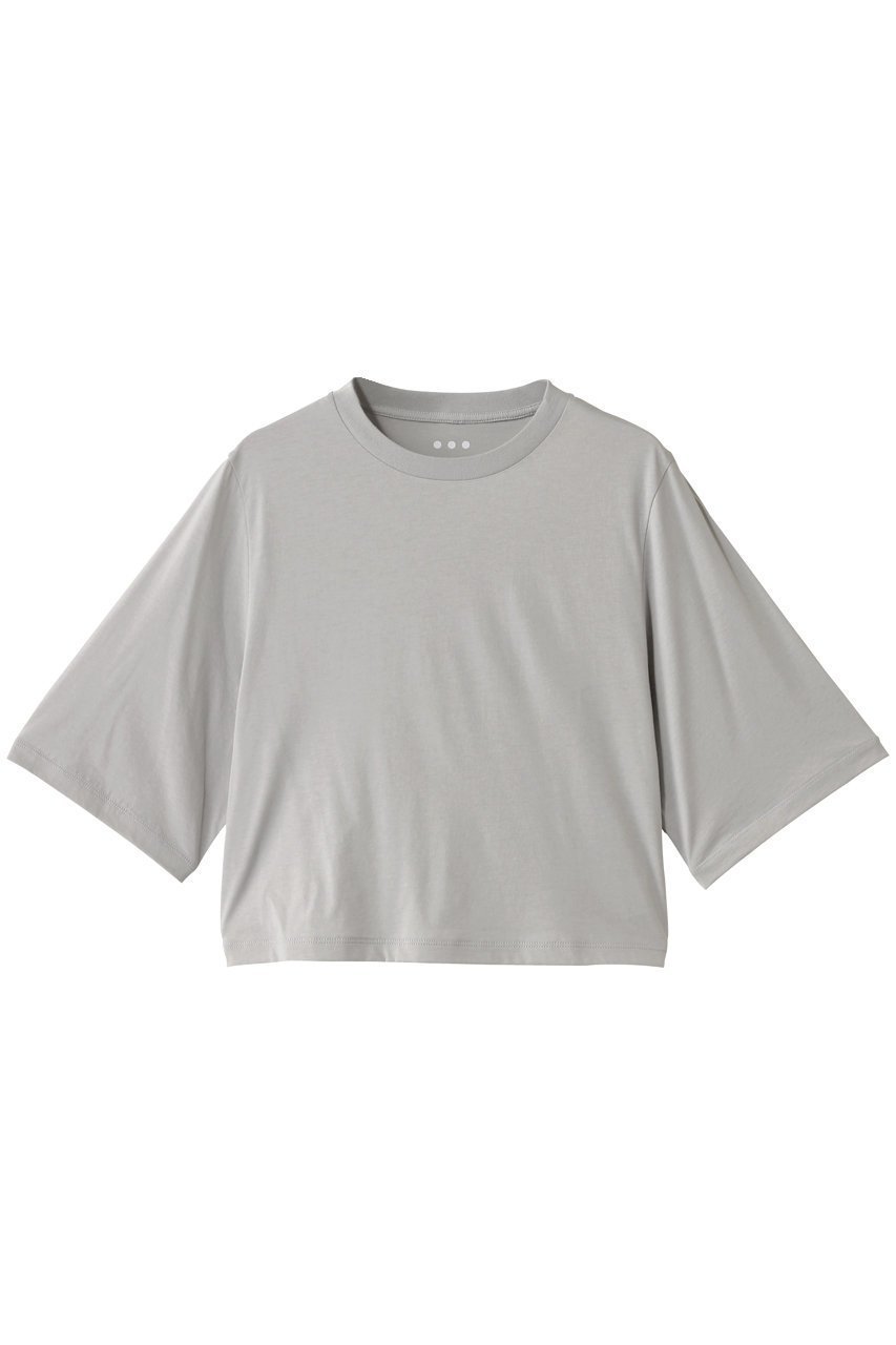 【スリー ドッツ/three dots】のミルキージャージー ミニTシャツ インテリア・キッズ・メンズ・レディースファッション・服の通販 founy(ファニー) 　ファッション　Fashion　レディースファッション　Fashion for Women　トップス・カットソー　Cut & Sew Tops　シャツ・ブラウス・オフィスカジュアル　Elegant Blouses & Button-Ups　ロングTシャツ・Tシャツ　Longline T-Shirts & Tees　カットソー・ベーシックTシャツ　Cut-and-Sewn Tops / Stretch Tees & Basics　なめらか　Smooth, Silky Texture　ショート　Short, Short Length　スリーブ　Sleeve, Long Sleeve / Short Sleeve　ハーフ　Half, Half-Length　ライトグレー|ID: prp329100004904886 ipo3291000000036716294