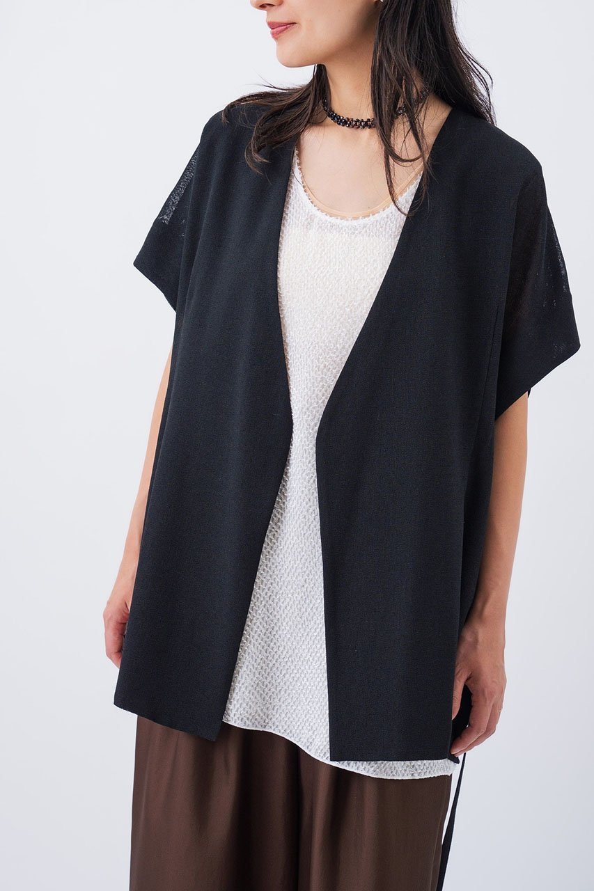 【スタニングルアー/STUNNING LURE】のメッシュハオリブラウス 人気、トレンドファッション・服の通販 founy(ファニー) 　ファッション　Fashion　レディースファッション　Fashion for Women　トップス・カットソー　Cut & Sew Tops　シャツ・ブラウス・オフィスカジュアル　Elegant Blouses & Button-Ups　ショート　Short, Short Length　シンプル　Simple, Minimal　スリーブ　Sleeve, Long Sleeve / Short Sleeve　フラップ　Flap, Flap Pocket　ブラウジング　Blouson Silhouette, Cinched Waist　ポケット　Pocket, Pocket Detail　メッシュ　Mesh, Net Fabric　リネン　Linen, Linen Fabric　夏　Summer　other-7|ID: prp329100004904893 ipo3291000000036716435