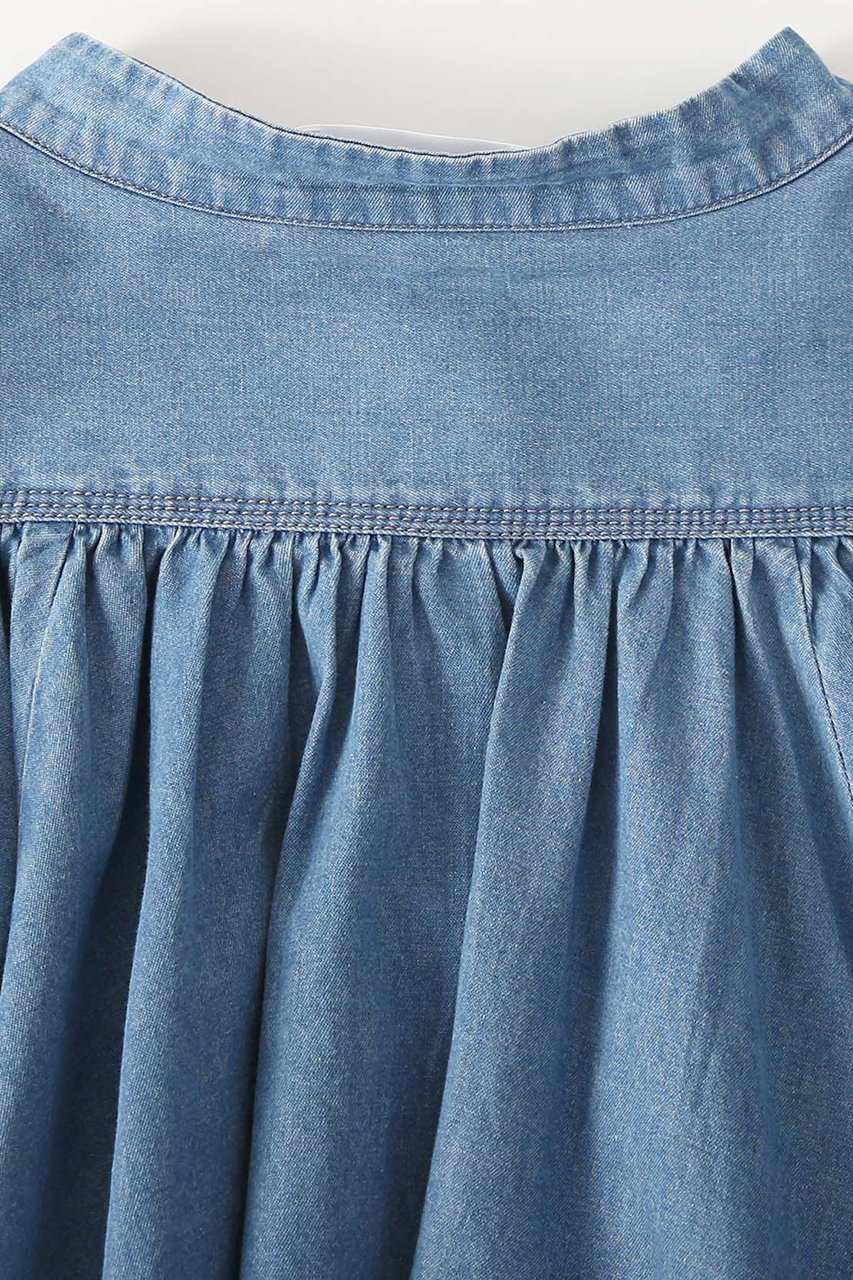 【アユーシ/AAYUSHI】のデニムピンタックブラウス 人気、トレンドファッション・服の通販 founy(ファニー) 　ファッション　Fashion　レディースファッション　Fashion for Women　トップス・カットソー　Cut & Sew Tops　シャツ・ブラウス・オフィスカジュアル　Elegant Blouses & Button-Ups　インド　Indian Textile　エレガント 上品　Elegant　クラシック　Classic, Timeless Style　スリーブ　Sleeve, Long Sleeve / Short Sleeve　デニム　Denim, Jeans Material　ドレープ　Drape, Draping Fabric　バランス　Balance, Style Balance　フレア　Flare, Flared　モダン　Modern, Contemporary　ヨーク　Yoke, Yoke Design　ロング　Long, Long-Length　other-5|ID: prp329100004904898 ipo3291000000036716475