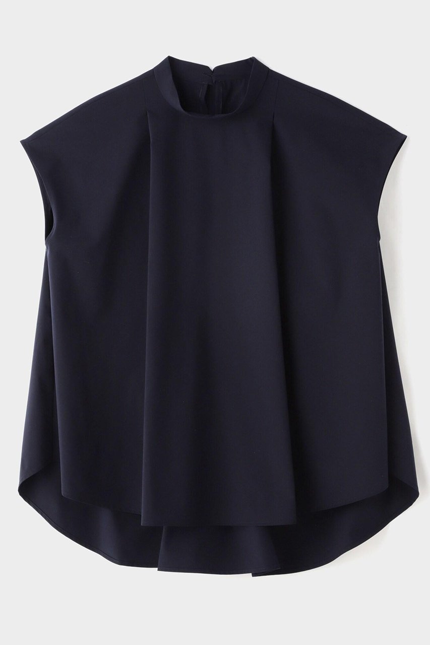 【ル フィル/LE PHIL】の《LE PHIL》SOLOTEX ノースリーブブラウス インテリア・キッズ・メンズ・レディースファッション・服の通販 founy(ファニー) 　ファッション　Fashion　レディースファッション　Fashion for Women　トップス・カットソー　Cut & Sew Tops　キャミソール&ノースリーブ　Camisoles & Sleeveless Tops　シャツ・ブラウス・オフィスカジュアル　Elegant Blouses & Button-Ups　ショート　Short, Short Length　スタンド　Stand Collar, Upright Stand　スリーブ　Sleeve, Long Sleeve / Short Sleeve　ノースリーブ　Sleeveless, No-Sleeve　バランス　Balance, Style Balance　ネイビー|ID: prp329100004904901 ipo3291000000036716510