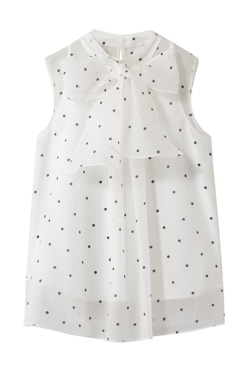 【アナイ/ANAYI】のオーガンジードットPTリボンブラウス インテリア・キッズ・メンズ・レディースファッション・服の通販 founy(ファニー) 　ファッション　Fashion　レディースファッション　Fashion for Women　トップス・カットソー　Cut & Sew Tops　シャツ・ブラウス・オフィスカジュアル　Elegant Blouses & Button-Ups　オーガンジー　Organza Fabric　シアー　Sheer, See-Through　スリーブ　Sleeve, Long Sleeve / Short Sleeve　タイトスカート　Pencil Skirt, Tight Skirt　ドット　Polka Dot, Dot Pattern　バランス　Balance, Style Balance　ボトム　Bottoms, Lower Wear　リボン　Ribbon, Bow　ロング　Long, Long-Length　エレガント 上品　Elegant　ホワイト|ID: prp329100004904912 ipo3291000000036716608