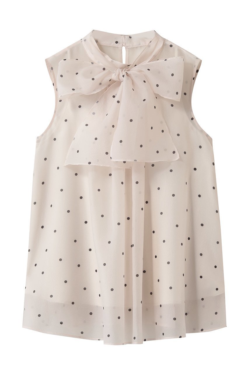 【アナイ/ANAYI】のオーガンジードットPTリボンブラウス インテリア・キッズ・メンズ・レディースファッション・服の通販 founy(ファニー) 　ファッション　Fashion　レディースファッション　Fashion for Women　トップス・カットソー　Cut & Sew Tops　シャツ・ブラウス・オフィスカジュアル　Elegant Blouses & Button-Ups　オーガンジー　Organza Fabric　シアー　Sheer, See-Through　スリーブ　Sleeve, Long Sleeve / Short Sleeve　タイトスカート　Pencil Skirt, Tight Skirt　ドット　Polka Dot, Dot Pattern　バランス　Balance, Style Balance　ボトム　Bottoms, Lower Wear　リボン　Ribbon, Bow　ロング　Long, Long-Length　エレガント 上品　Elegant　ピンクベージュ|ID: prp329100004904912 ipo3291000000036716609