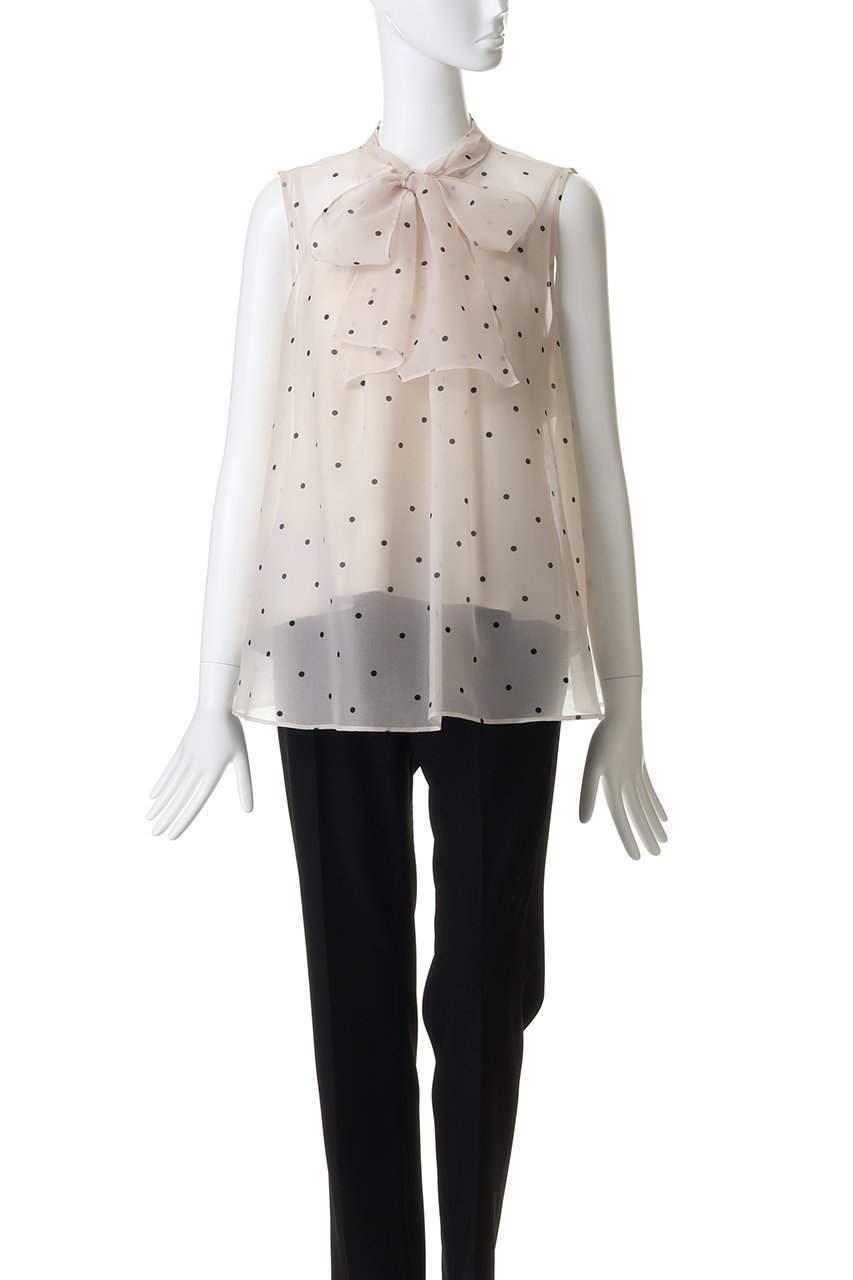 【アナイ/ANAYI】のオーガンジードットPTリボンブラウス 人気、トレンドファッション・服の通販 founy(ファニー) 　ファッション　Fashion　レディースファッション　Fashion for Women　トップス・カットソー　Cut & Sew Tops　シャツ・ブラウス・オフィスカジュアル　Elegant Blouses & Button-Ups　オーガンジー　Organza Fabric　シアー　Sheer, See-Through　スリーブ　Sleeve, Long Sleeve / Short Sleeve　タイトスカート　Pencil Skirt, Tight Skirt　ドット　Polka Dot, Dot Pattern　バランス　Balance, Style Balance　ボトム　Bottoms, Lower Wear　リボン　Ribbon, Bow　ロング　Long, Long-Length　エレガント 上品　Elegant　other-2|ID: prp329100004904912 ipo3291000000036716611