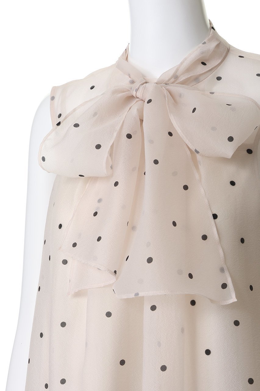 【アナイ/ANAYI】のオーガンジードットPTリボンブラウス 人気、トレンドファッション・服の通販 founy(ファニー) 　ファッション　Fashion　レディースファッション　Fashion for Women　トップス・カットソー　Cut & Sew Tops　シャツ・ブラウス・オフィスカジュアル　Elegant Blouses & Button-Ups　オーガンジー　Organza Fabric　シアー　Sheer, See-Through　スリーブ　Sleeve, Long Sleeve / Short Sleeve　タイトスカート　Pencil Skirt, Tight Skirt　ドット　Polka Dot, Dot Pattern　バランス　Balance, Style Balance　ボトム　Bottoms, Lower Wear　リボン　Ribbon, Bow　ロング　Long, Long-Length　エレガント 上品　Elegant　other-5|ID: prp329100004904912 ipo3291000000036716614