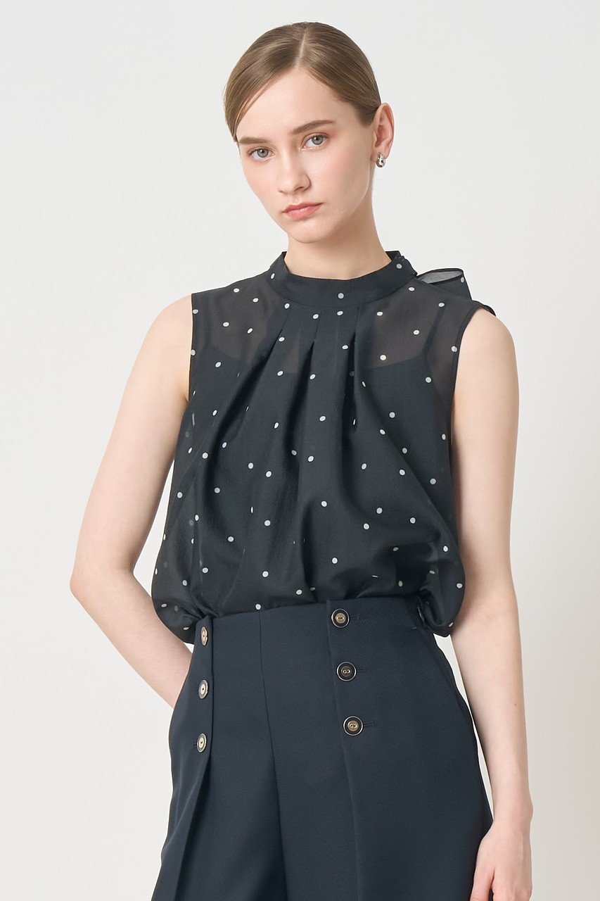 【アナイ/ANAYI】のオーガンジードットPTリボンブラウス 人気、トレンドファッション・服の通販 founy(ファニー) 　ファッション　Fashion　レディースファッション　Fashion for Women　トップス・カットソー　Cut & Sew Tops　シャツ・ブラウス・オフィスカジュアル　Elegant Blouses & Button-Ups　オーガンジー　Organza Fabric　シアー　Sheer, See-Through　スリーブ　Sleeve, Long Sleeve / Short Sleeve　タイトスカート　Pencil Skirt, Tight Skirt　ドット　Polka Dot, Dot Pattern　バランス　Balance, Style Balance　ボトム　Bottoms, Lower Wear　リボン　Ribbon, Bow　ロング　Long, Long-Length　エレガント 上品　Elegant　other-6|ID: prp329100004904912 ipo3291000000036716615