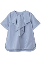 【アナイ/ANAYI】のコットンポリブロードラッフルブラウス 人気、トレンドファッション・服の通販 founy(ファニー) ファッション Fashion レディースファッション Fashion for Women トップス・カットソー Cut & Sew Tops シャツ・ブラウス・オフィスカジュアル Elegant Blouses & Button-Ups スリーブ Sleeve, Long Sleeve / Short Sleeve フロント Front, Front Design ラッフル Ruffle, Frill ロング Long, Long-Length 再入荷 Restock / Back in Stock thumbnail ブルー|ID: prp329100004904913 ipo3291000000036716620