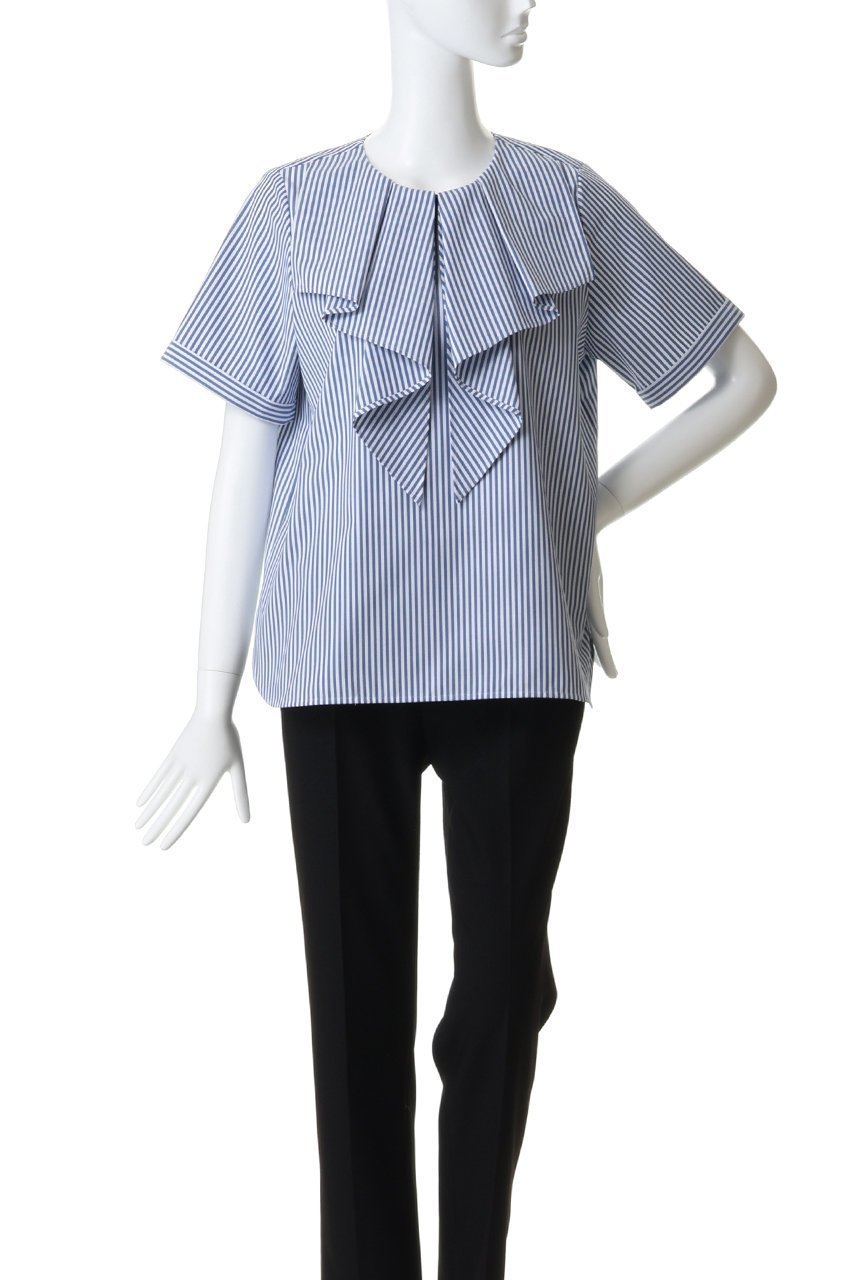 【アナイ/ANAYI】のコットンポリブロードラッフルブラウス 人気、トレンドファッション・服の通販 founy(ファニー) 　ファッション　Fashion　レディースファッション　Fashion for Women　トップス・カットソー　Cut & Sew Tops　シャツ・ブラウス・オフィスカジュアル　Elegant Blouses & Button-Ups　スリーブ　Sleeve, Long Sleeve / Short Sleeve　フロント　Front, Front Design　ラッフル　Ruffle, Frill　ロング　Long, Long-Length　再入荷　Restock / Back in Stock　other-2|ID: prp329100004904913 ipo3291000000036716621