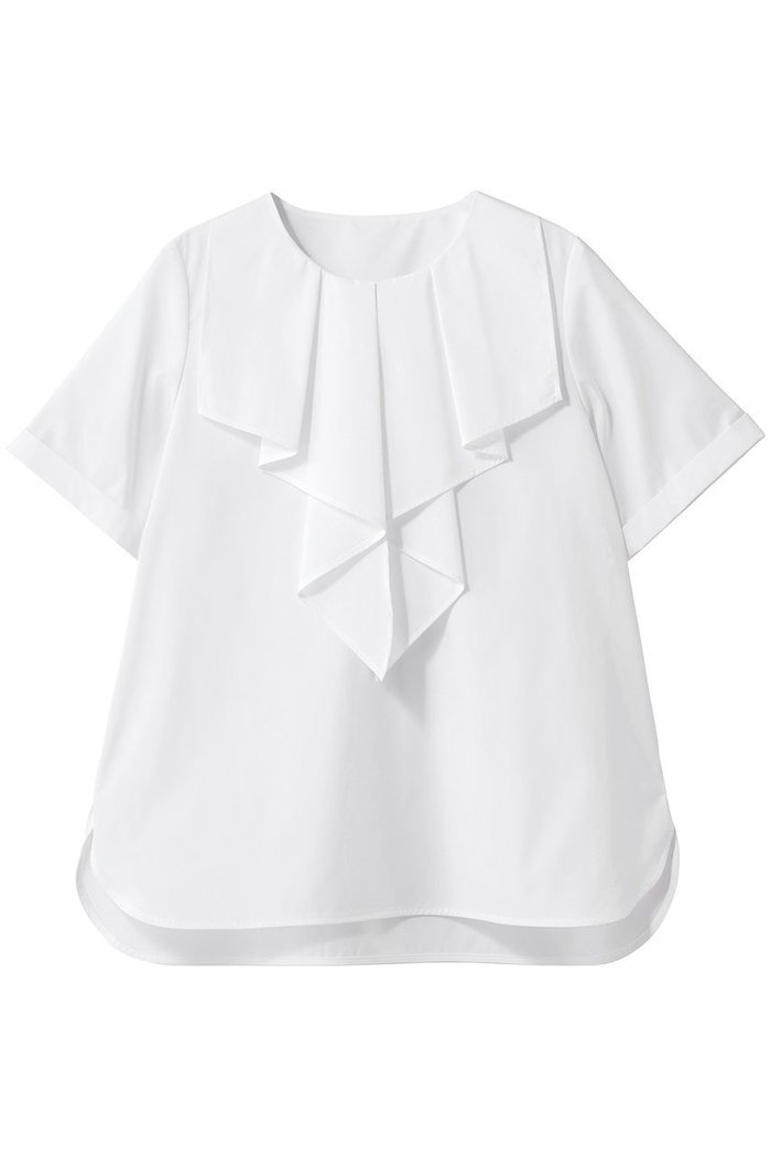 【アナイ/ANAYI】のコットンポリブロードラッフルブラウス インテリア・キッズ・メンズ・レディースファッション・服の通販 founy(ファウニー) https://founy.com/ ファッション Fashion レディースファッション Fashion for Women トップス・カットソー Cut & Sew Tops シャツ・ブラウス・オフィスカジュアル Elegant Blouses & Button-Ups スリーブ Sleeve, Long Sleeve / Short Sleeve フロント Front, Front Design ラッフル Ruffle, Frill ロング Long, Long-Length |ID: prp329100004904913 ipo3291000000037240077