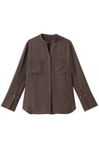 【アルアバイル/allureville】のブライトツイルアシメボウブラウス 人気、トレンドファッション・服の通販 founy(ファニー) ファッション Fashion レディースファッション Fashion for Women トップス・カットソー Cut & Sew Tops シャツ・ブラウス・オフィスカジュアル Elegant Blouses & Button-Ups おすすめ Recommended / Our Picks アシンメトリー Asymmetrical Style インナー Innerwear ジャケット Jacket, Outerwear スリーブ Sleeve, Long Sleeve / Short Sleeve デニム Denim, Jeans Material ロング Long, Long-Length エレガント 上品 Elegant thumbnail ブラウン|ID: prp329100004904922 ipo3291000000036716703