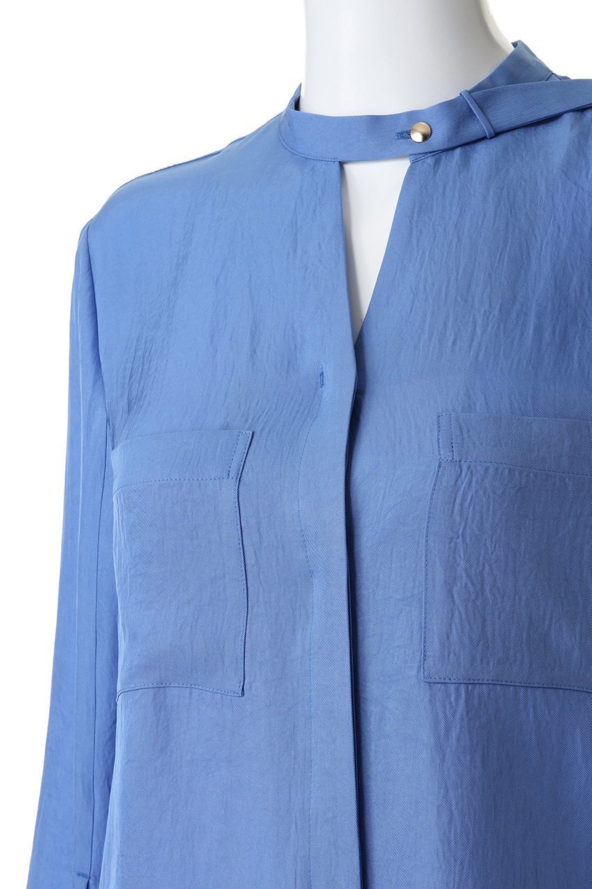 【アルアバイル/allureville】のブライトツイルアシメボウブラウス 人気、トレンドファッション・服の通販 founy(ファニー) 　ファッション　Fashion　レディースファッション　Fashion for Women　トップス・カットソー　Cut & Sew Tops　シャツ・ブラウス・オフィスカジュアル　Elegant Blouses & Button-Ups　おすすめ　Recommended / Our Picks　アシンメトリー　Asymmetrical Style　インナー　Innerwear　ジャケット　Jacket, Outerwear　スリーブ　Sleeve, Long Sleeve / Short Sleeve　デニム　Denim, Jeans Material　ロング　Long, Long-Length　エレガント 上品　Elegant　other-5|ID: prp329100004904922 ipo3291000000036716708