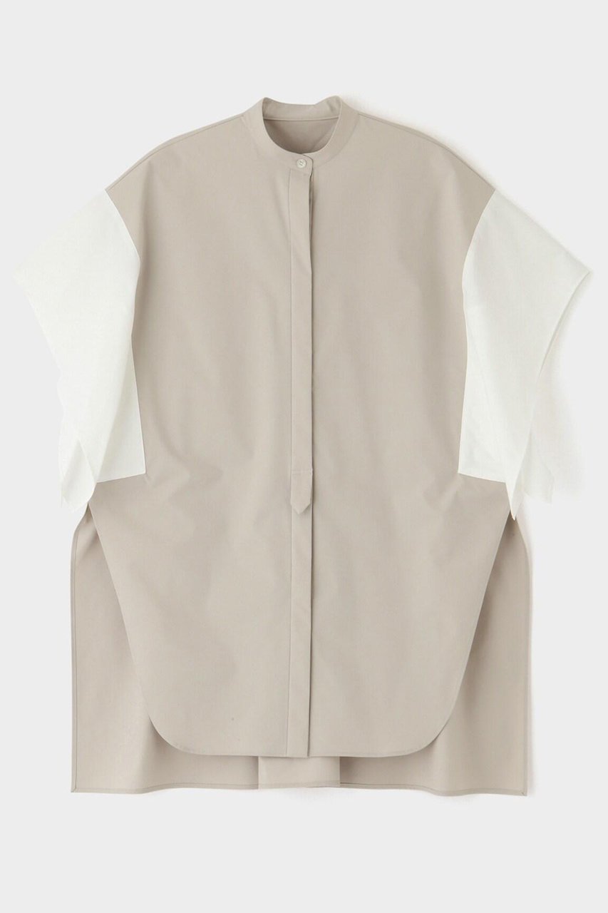 【ル フィル/LE PHIL】の《LE PHIL》ポリエステルツイルバイカラーブラウス 人気、トレンドファッション・服の通販 founy(ファニー) 　ファッション　Fashion　レディースファッション　Fashion for Women　トップス・カットソー　Cut & Sew Tops　シャツ・ブラウス・オフィスカジュアル　Elegant Blouses & Button-Ups　カッティング　Cutting Detail　コンパクト　Compact, Small Size　ショート　Short, Short Length　シンプル　Simple, Minimal　スクエア　Square, Square Shape　スタンダード　Standard, Basic　スリーブ　Sleeve, Long Sleeve / Short Sleeve　ツイル　Twist, Twisted Detail　マニッシュ　Mannish, Boyish　モダン　Modern, Contemporary　リラックス　Relax, Relaxed Fit　other-2|ID: prp329100004904930 ipo3291000000036746981