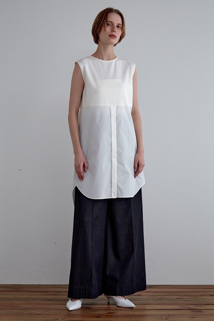 【ル フィル/LE PHIL】の《LE PHIL》SOLOTEX コンビブラウス 人気、トレンドファッション・服の通販 founy(ファニー) 　ファッション　Fashion　レディースファッション　Fashion for Women　トップス・カットソー　Cut & Sew Tops　キャミソール&ノースリーブ　Camisoles & Sleeveless Tops　シャツ・ブラウス・オフィスカジュアル　Elegant Blouses & Button-Ups　インナー　Innerwear　コンビ　Combo, Combination Style　スウェット / スエット　Sweatshirt, Sweatwear　ドッキング　Docking, Mixed Material　ノースリーブ　Sleeveless, No-Sleeve　other-3|ID: prp329100004904932 ipo3291000000036716781