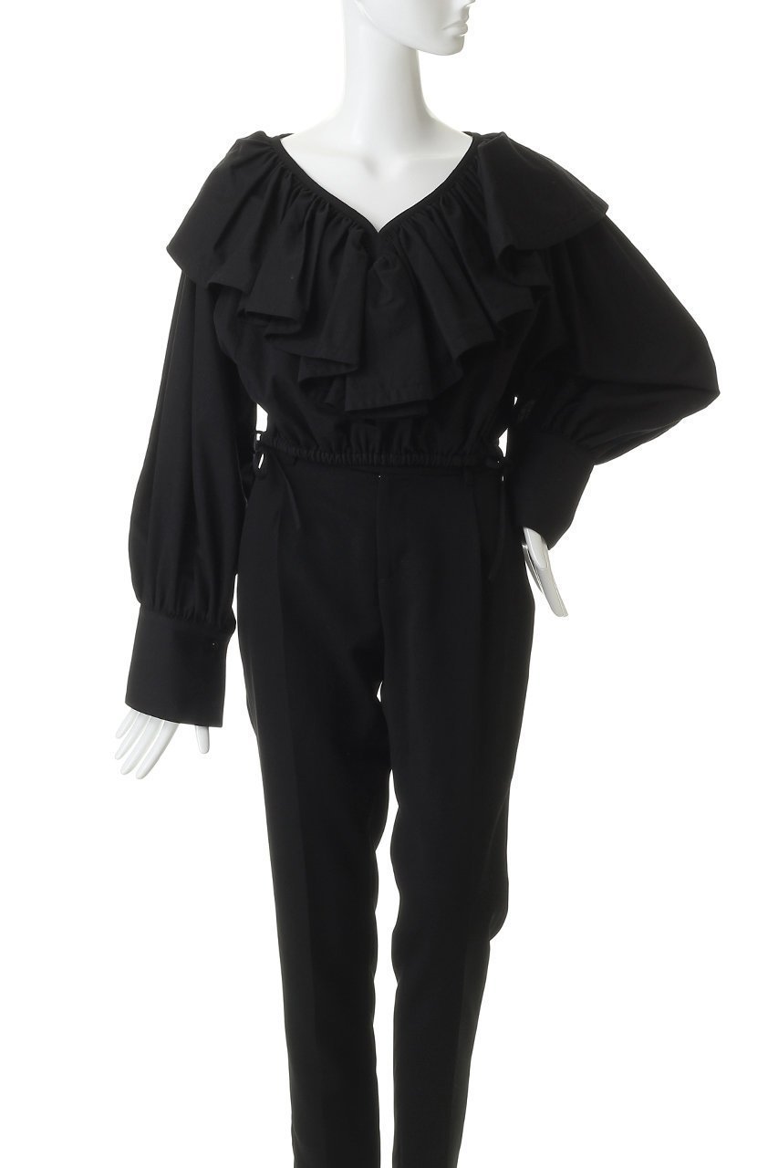 【クラネ/CLANE】のFRILL COLLAR SHORT BLOUSE シャツ/ブラウス 人気、トレンドファッション・服の通販 founy(ファニー) 　ファッション　Fashion　レディースファッション　Fashion for Women　トップス・カットソー　Cut & Sew Tops　シャツ・ブラウス・オフィスカジュアル　Elegant Blouses & Button-Ups　カフス　Cuff Design　クロップド　Cropped, Short Length　スリーブ　Sleeve, Long Sleeve / Short Sleeve　フリル　Frill, Ruffle　リネン　Linen, Linen Fabric　ロング　Long, Long-Length　other-7|ID: prp329100004904934 ipo3291000000036716802