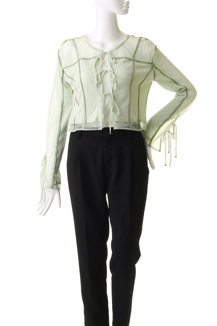 【メゾンスペシャル/MAISON SPECIAL】のReversible Sheer Cardigan/リバーシブルシアーカーディガン 人気、トレンドファッション・服の通販 founy(ファニー) 　ファッション　Fashion　レディースファッション　Fashion for Women　トップス・カットソー　Cut & Sew Tops　カーディガン・羽織り　Layered Style Cardigans　シャツ・ブラウス・オフィスカジュアル　Elegant Blouses & Button-Ups　ロングTシャツ・Tシャツ　Longline T-Shirts & Tees　カットソー・ベーシックTシャツ　Cut-and-Sewn Tops / Stretch Tees & Basics　カーディガン　Cardigan, Knitwear　コンビ　Combo, Combination Style　シンプル　Simple, Minimal　ドッキング　Docking, Mixed Material　羽織　Haori, Light Jacket　リバーシブル　Reversible, Two-Sided　リボン　Ribbon, Bow　夏　Summer　other-6|ID: prp329100004904937 ipo3291000000036747002