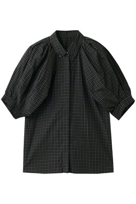 【ハー/HER.】 ショルダータックチェックブラウス大人の最旬トレンドファッション＆コーディネート founy(ファウニー) ファッション Fashion レディースファッション Fashion for Women トップス・カットソー Cut & Sew Tops シャツ・ブラウス・オフィスカジュアル Elegant Blouses & Button-Ups ショート Short, Short Length シンプル Simple, Minimal スリーブ Sleeve, Long Sleeve / Short Sleeve ダウン Down, Puffer チェック Check, Plaid, Tartan デニム Denim, Jeans Material モノトーン Monotone, Black and White 再入荷 Restock / Back in Stock 夏 Summer |ID:prp329100004904940