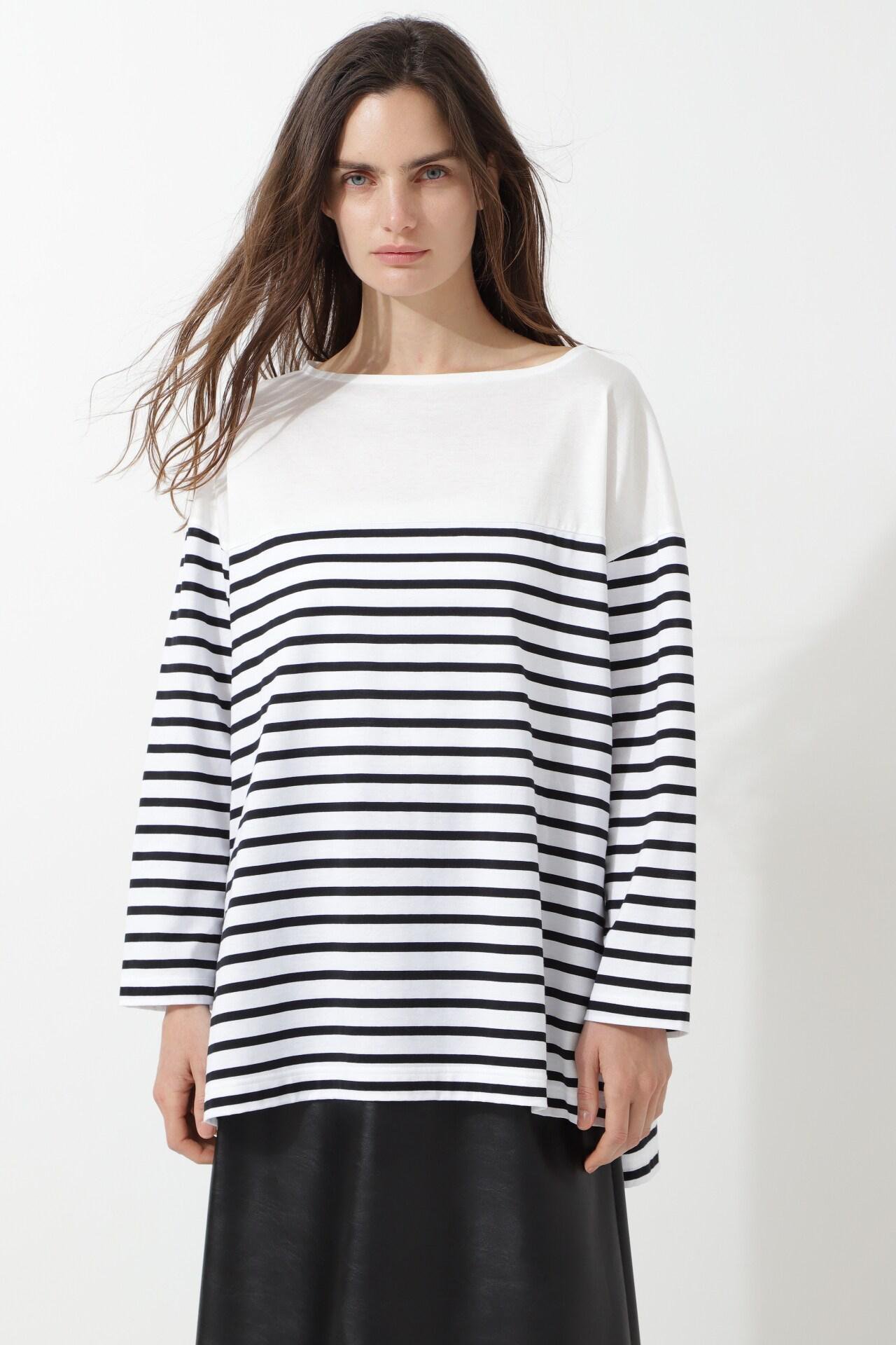 【ル フィル/LE PHIL】のビッグストライブT 人気、トレンドファッション・服の通販 founy(ファニー) 　ファッション　Fashion　レディースファッション　Fashion for Women　トップス・カットソー　Cut & Sew Tops　シャツ・ブラウス・オフィスカジュアル　Elegant Blouses & Button-Ups　ロングTシャツ・Tシャツ　Longline T-Shirts & Tees　カットソー・ベーシックTシャツ　Cut-and-Sewn Tops / Stretch Tees & Basics　スタンダード　Standard, Basic　スリット　Slit, Slit Detail　スリーブ　Sleeve, Long Sleeve / Short Sleeve　バランス　Balance, Style Balance　ボーダー　Border, Stripe　ロング　Long, Long-Length　再入荷　Restock / Back in Stock　other-7|ID: prp329100004904949 ipo3291000000036716942